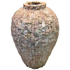 Massive Italian Midcentury 'Coral Stone' Mosaic Floor Vase