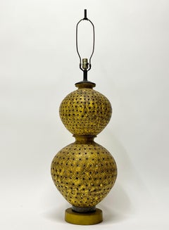 Massive Italian Perforated Ceramic Table Lamp, c1960s