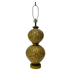 Massive Italian Perforated Ceramic Table Lamp, c1960s