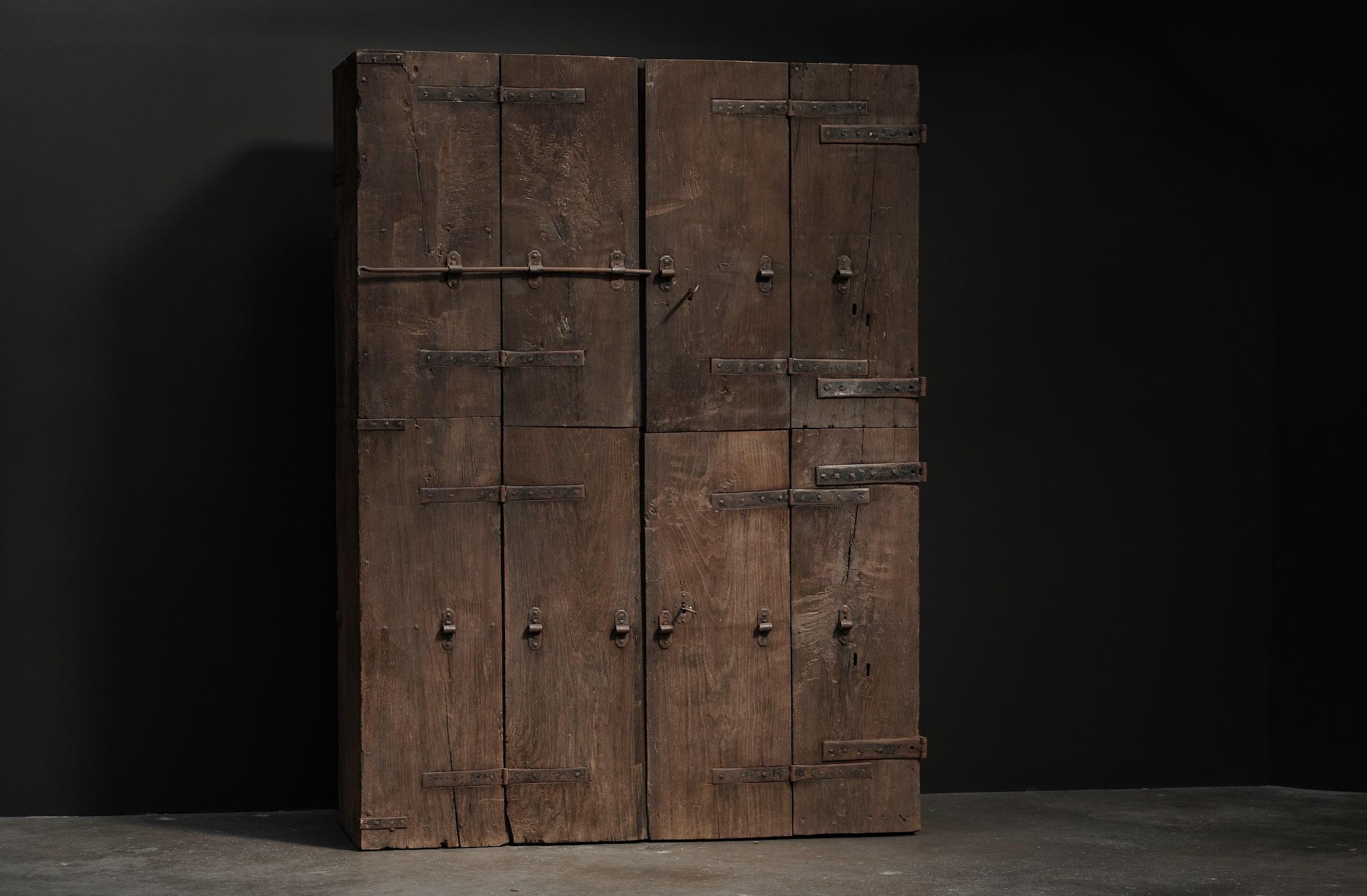 20th Century Massive Primitive Wood Cabinet - Italy  For Sale