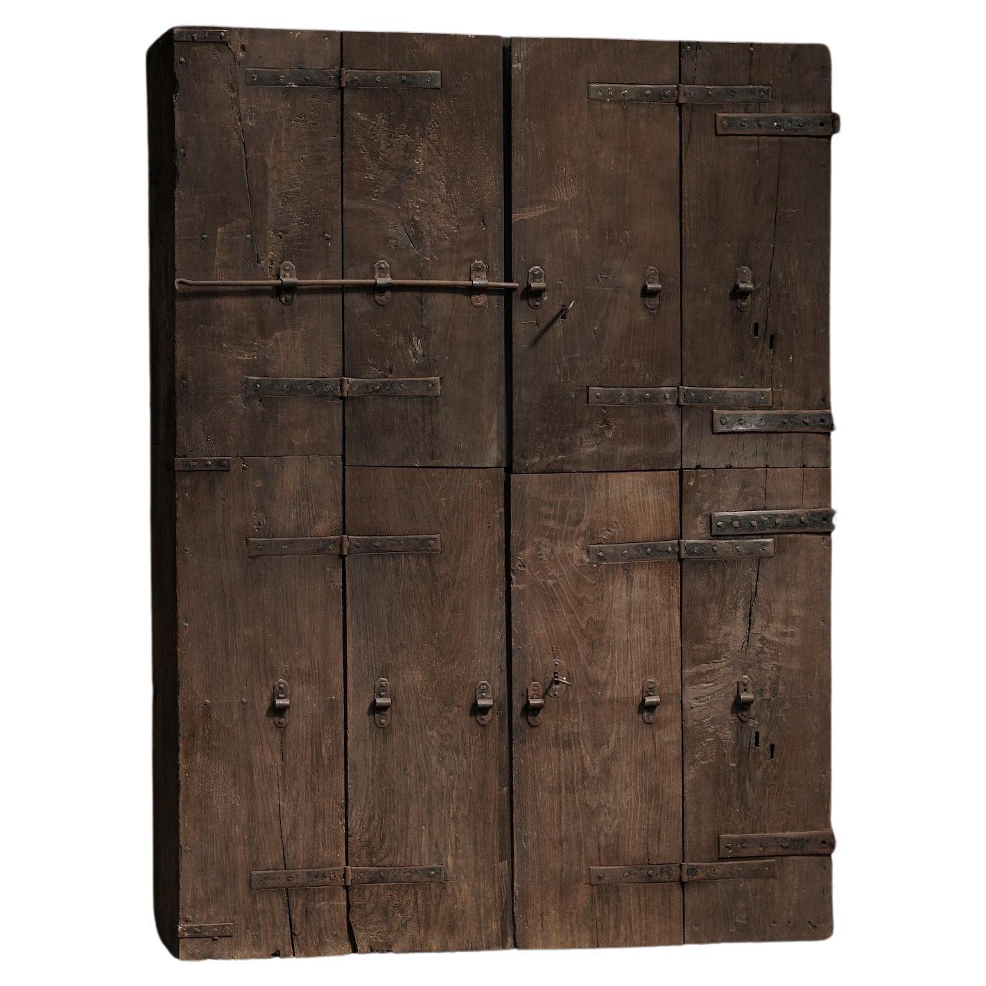 Massive Primitive Wood Cabinet - Italy  For Sale