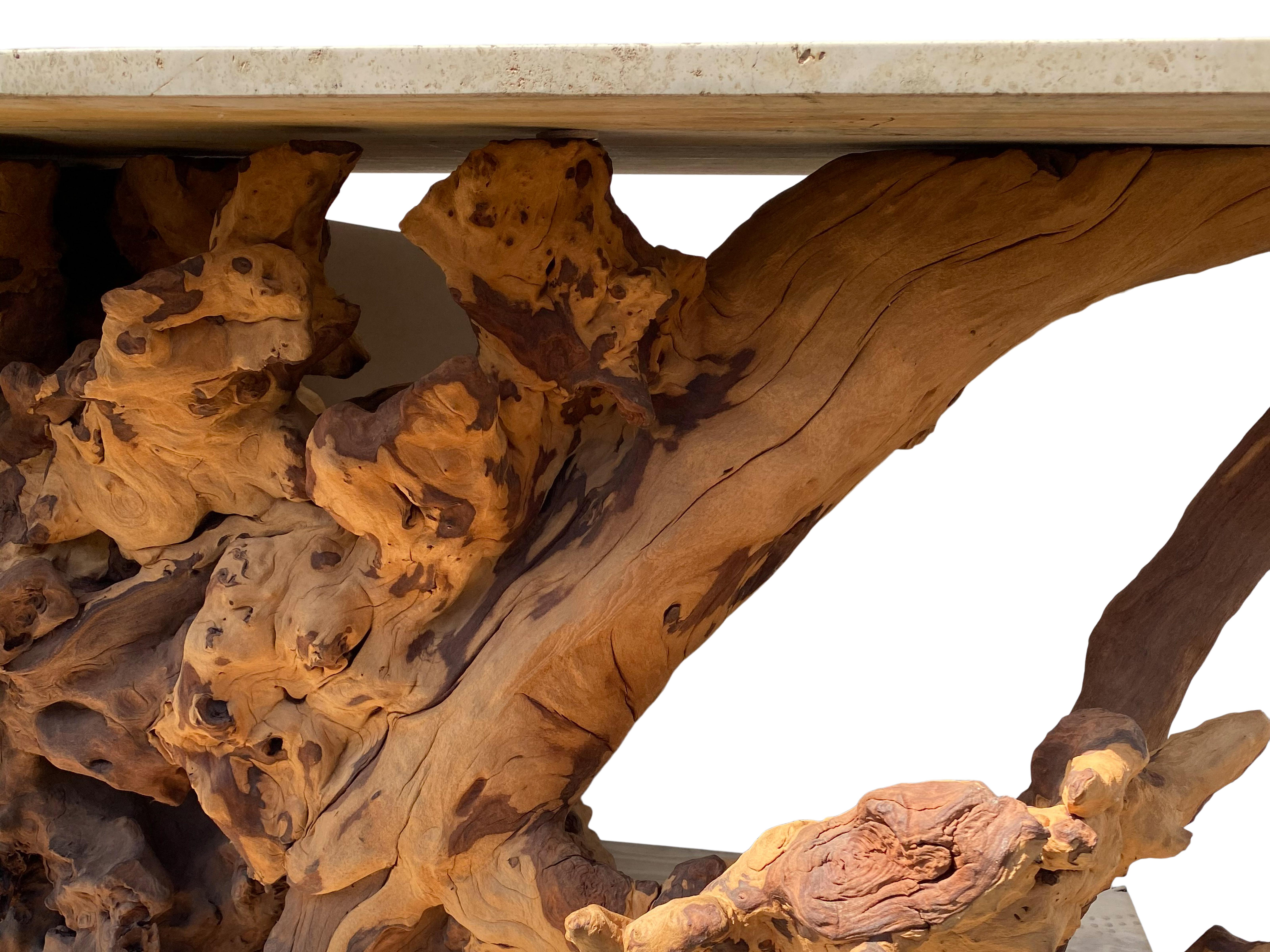 Massive Jacaranda Teak Root Dining Console Table 8