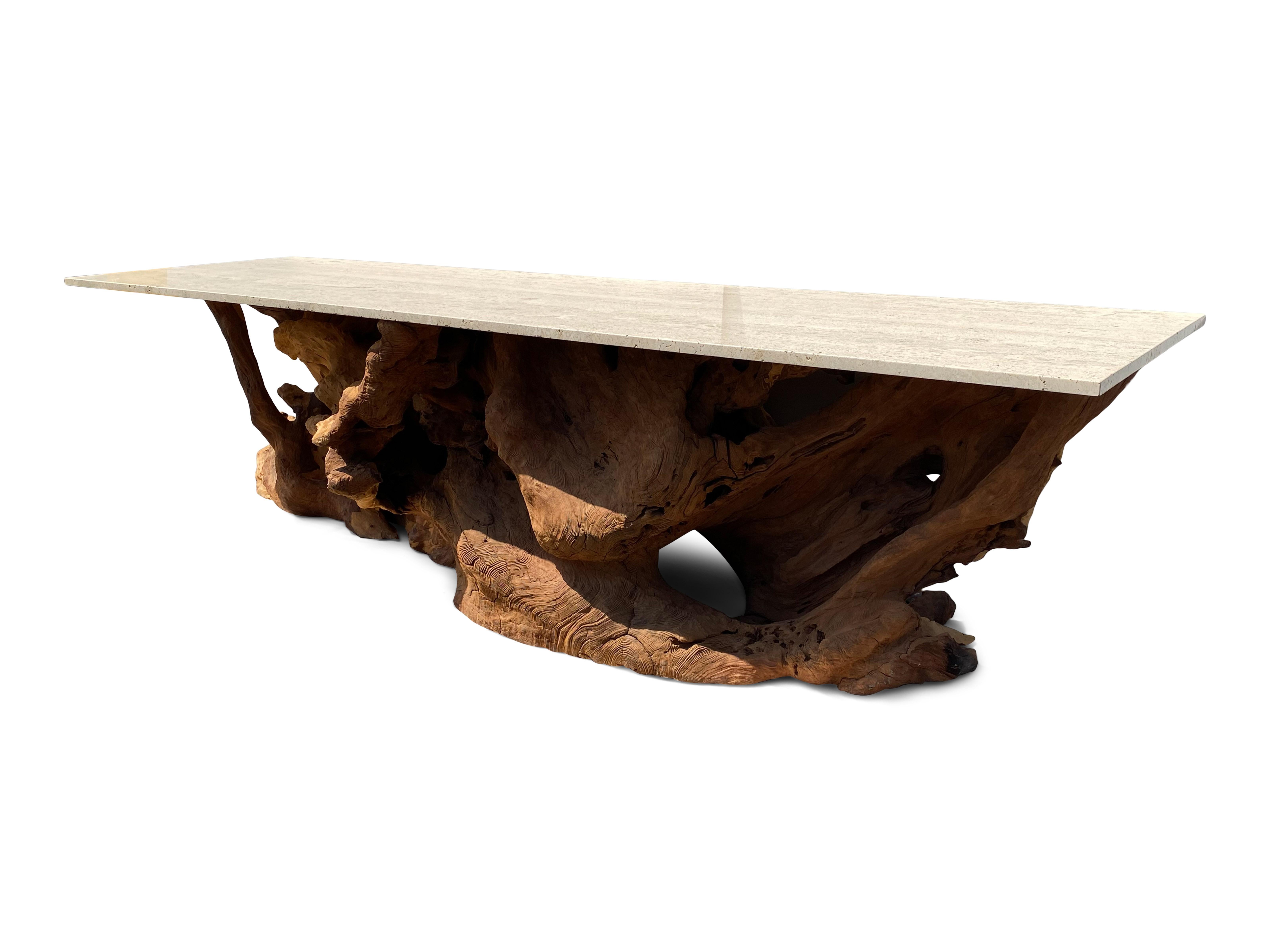 Massive Jacaranda Teak Root Dining Console Table In Good Condition In North Hollywood, CA