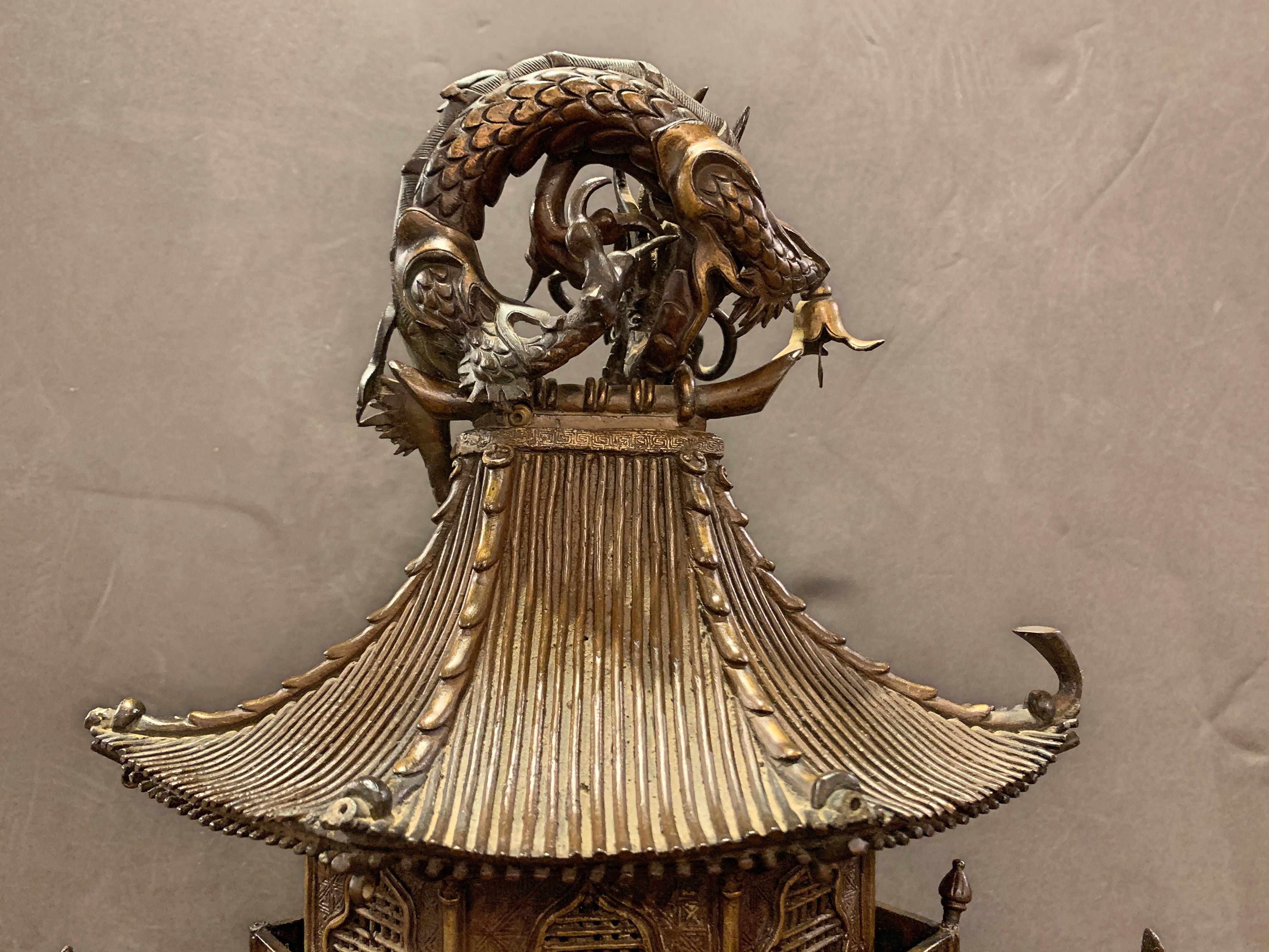 Massive Japanese Meiji Bronze Elephant and Pagoda Incense Burner 11