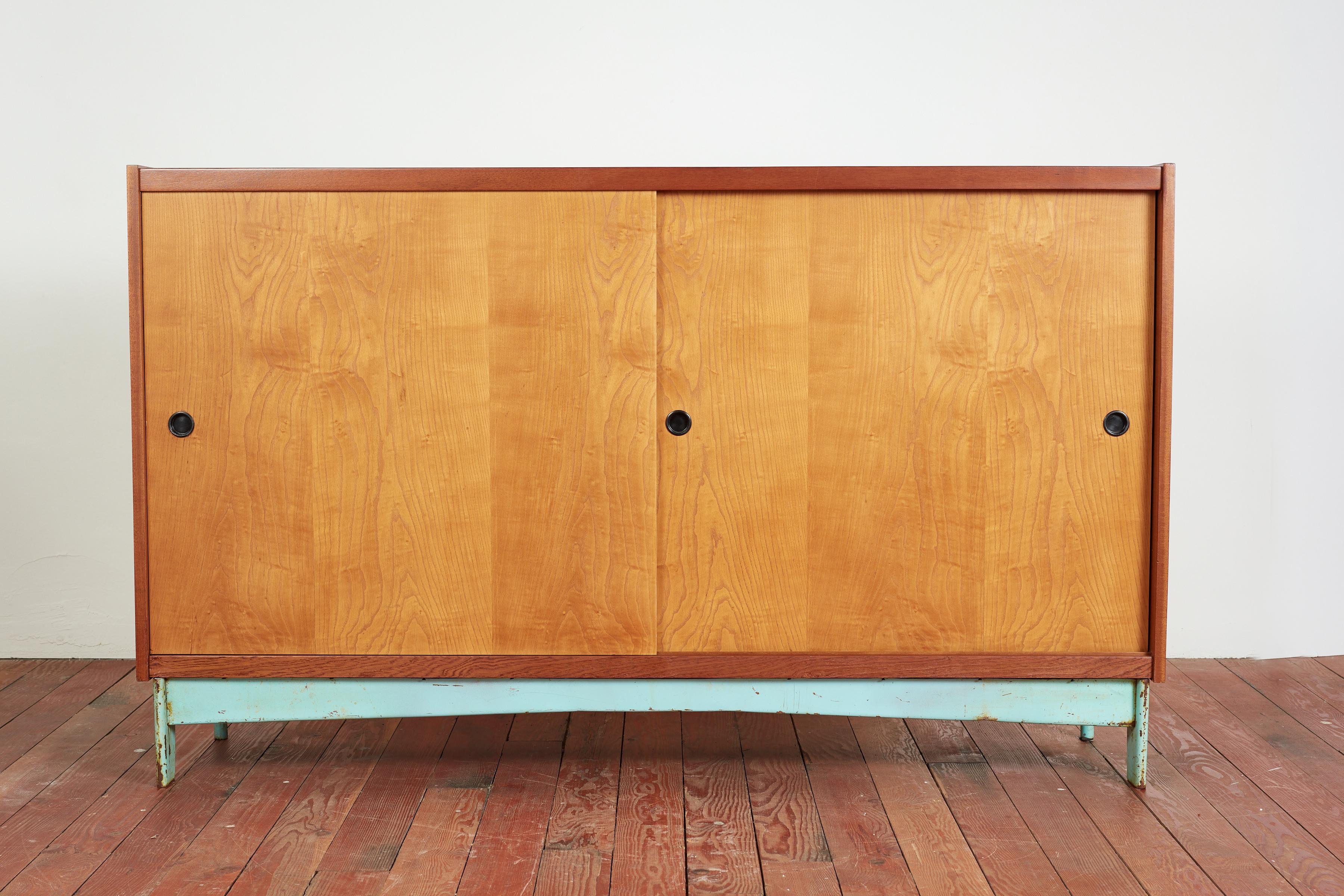 French Massive Jean Prouve Style Cabinet For Sale
