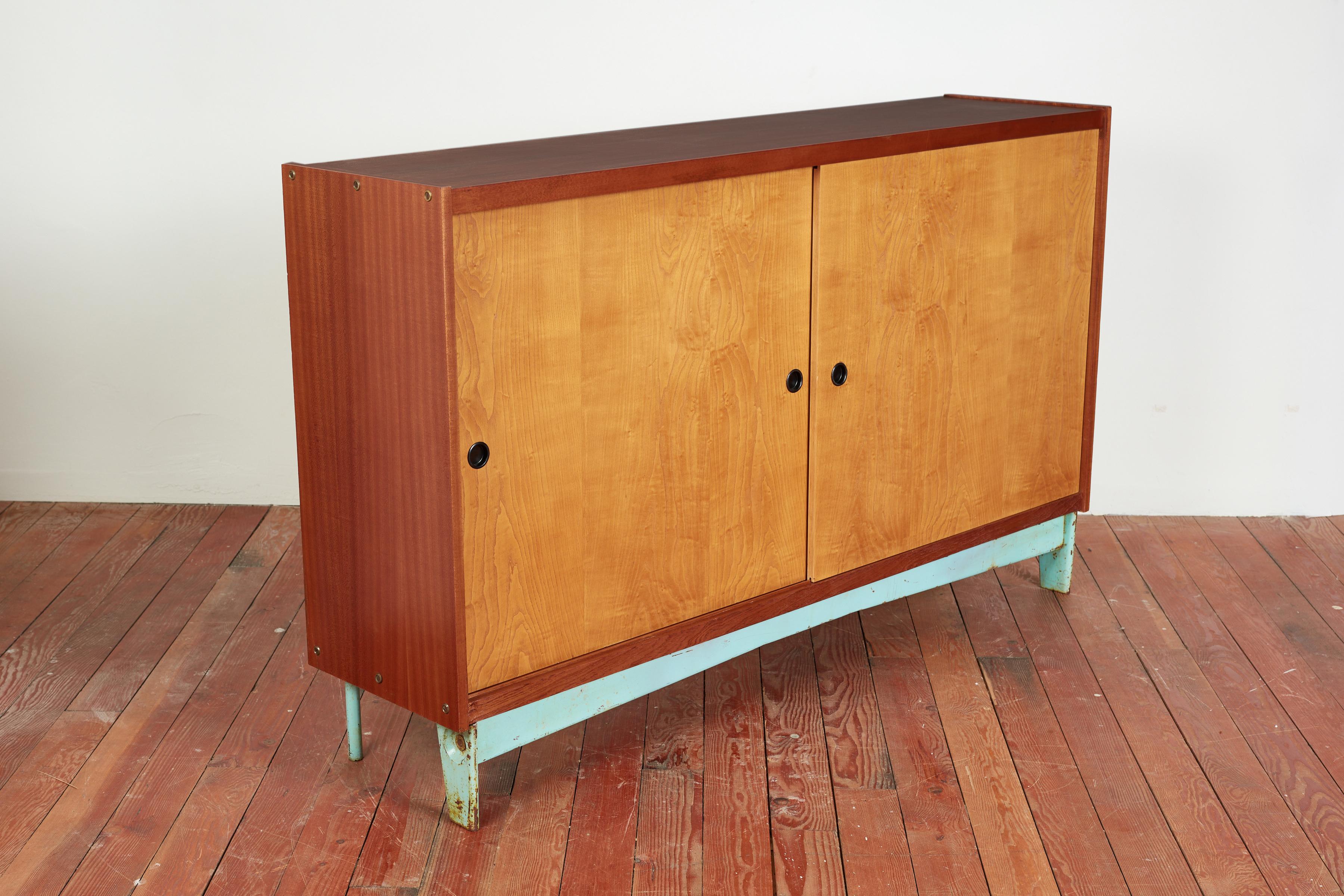 Mid-20th Century Massive Jean Prouve Style Cabinet For Sale