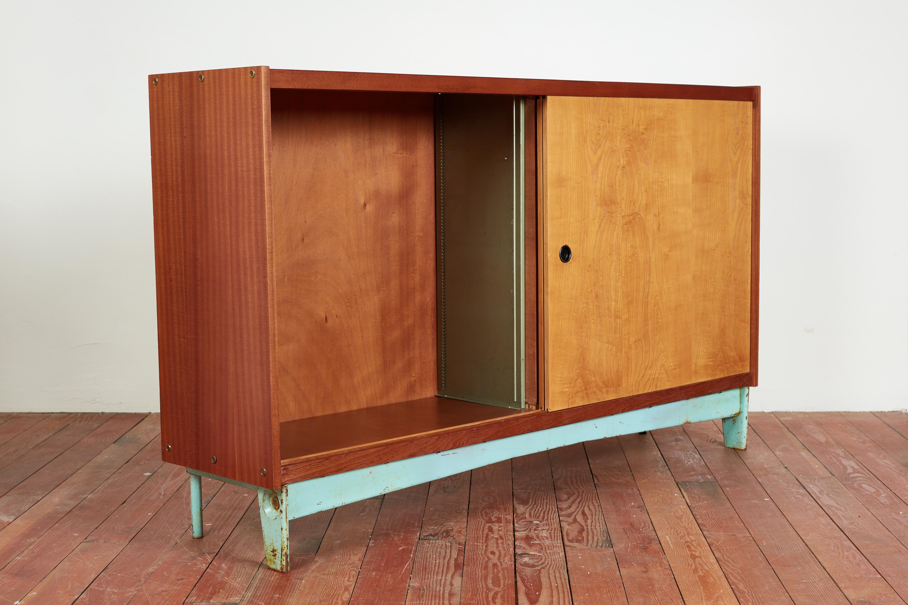 Metal Massive Jean Prouve Style Cabinet For Sale