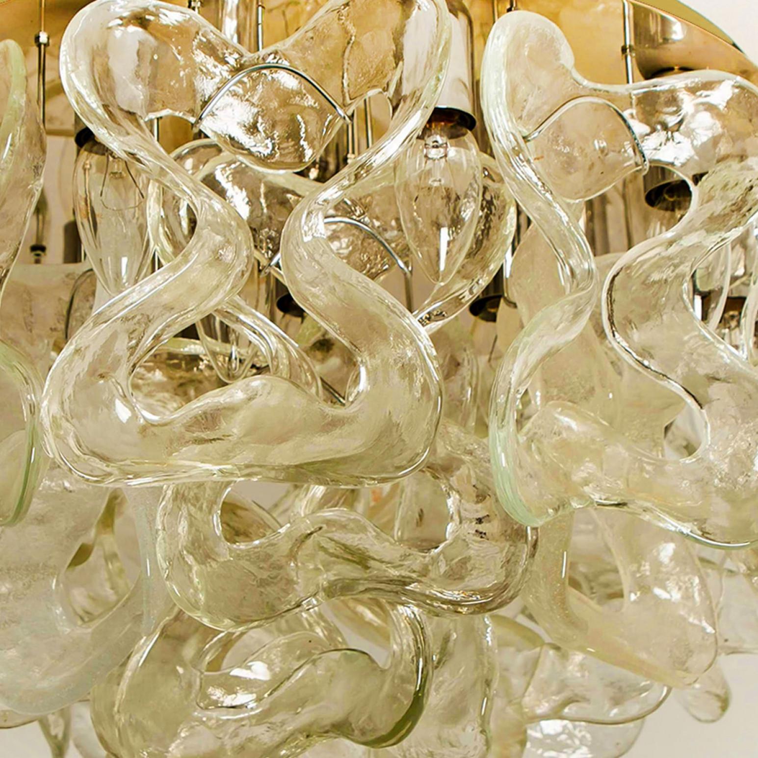 Chrome Massive J.T. Lustre en verre Murano 