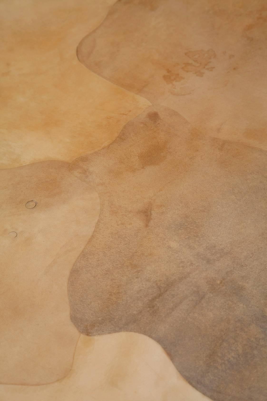 Late 20th Century Massive Karl Springer Tri-Color Goatskin Coffee Table