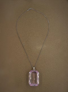 Massive Kunzite Platinum Pendant Necklace, 312.57 Carat