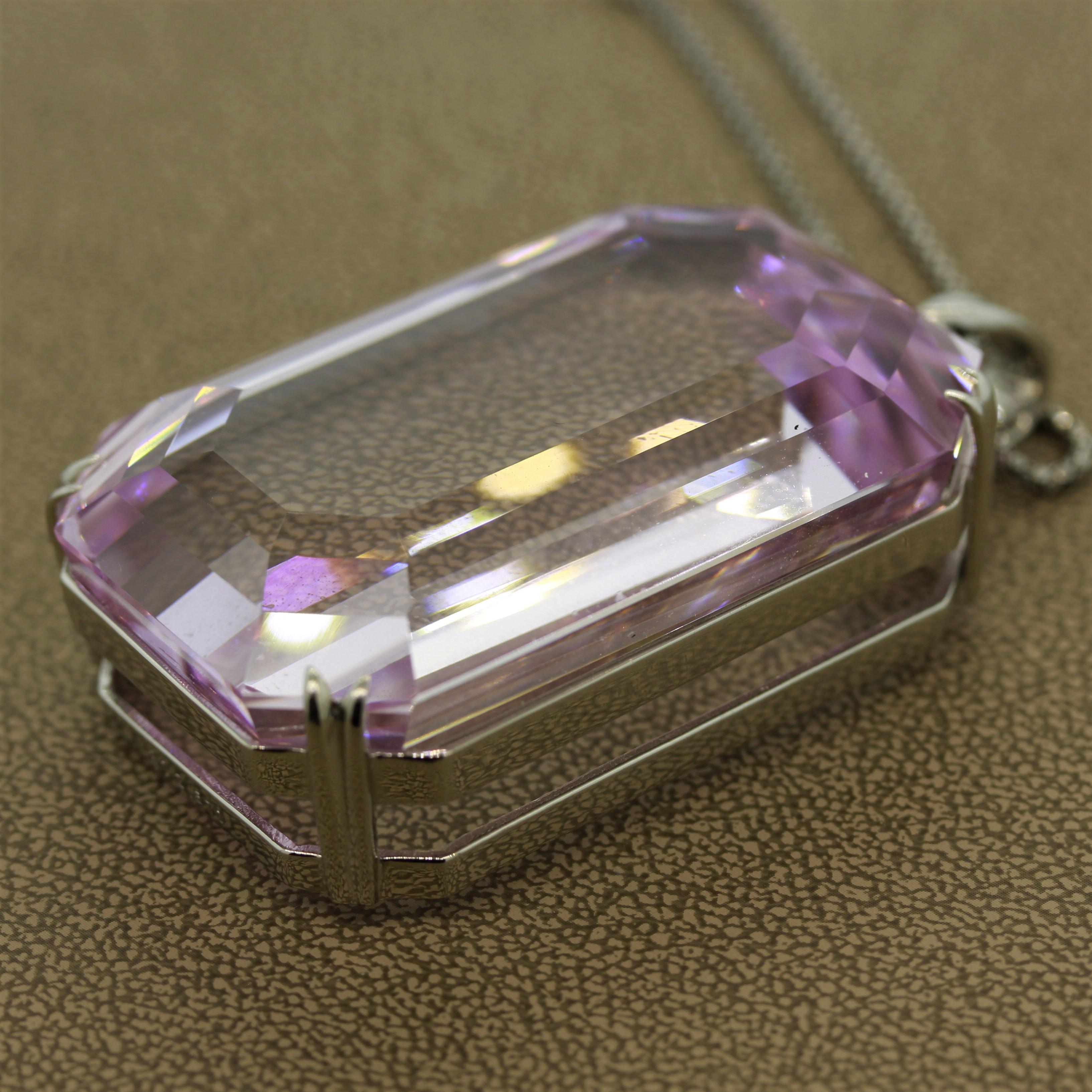 Massive Kunzite Platinum Pendant Necklace, 312.57 Carat In New Condition For Sale In Beverly Hills, CA