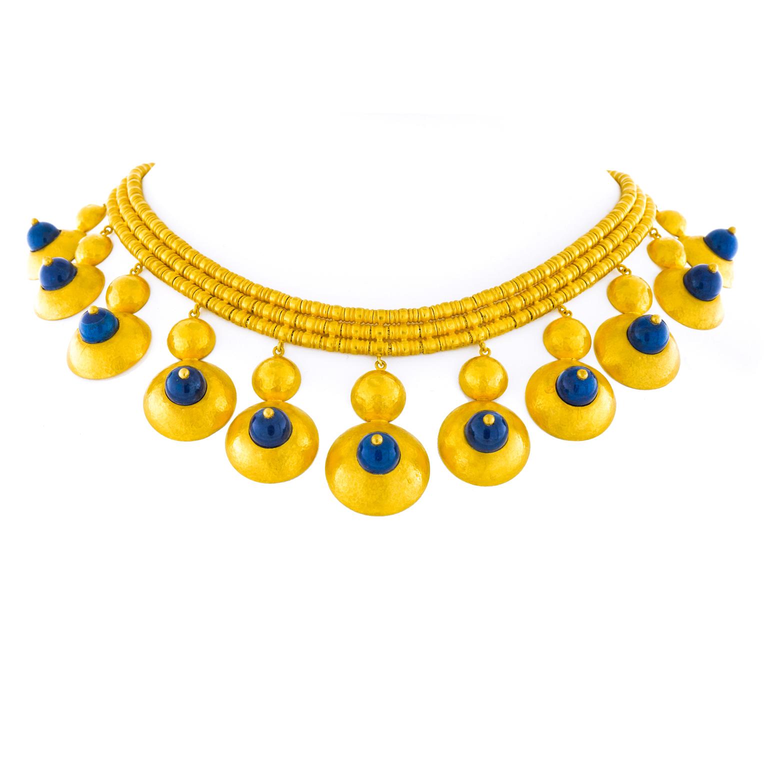 Massive Lalaounis Lapis and Gold Necklace 2