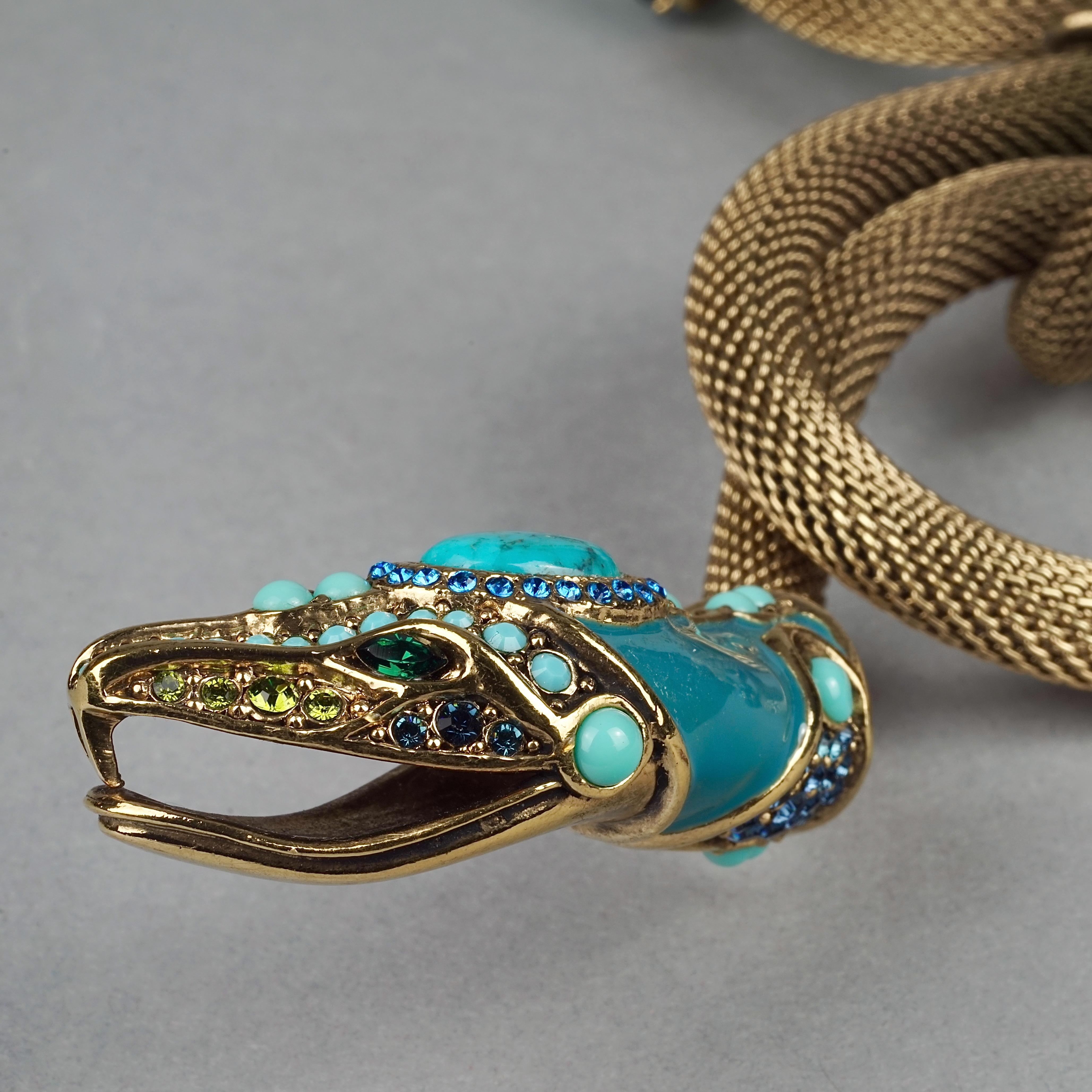 Massive LANVIN Spring 2010 Enamel Snake Coiled Medusa Necklace For Sale 5