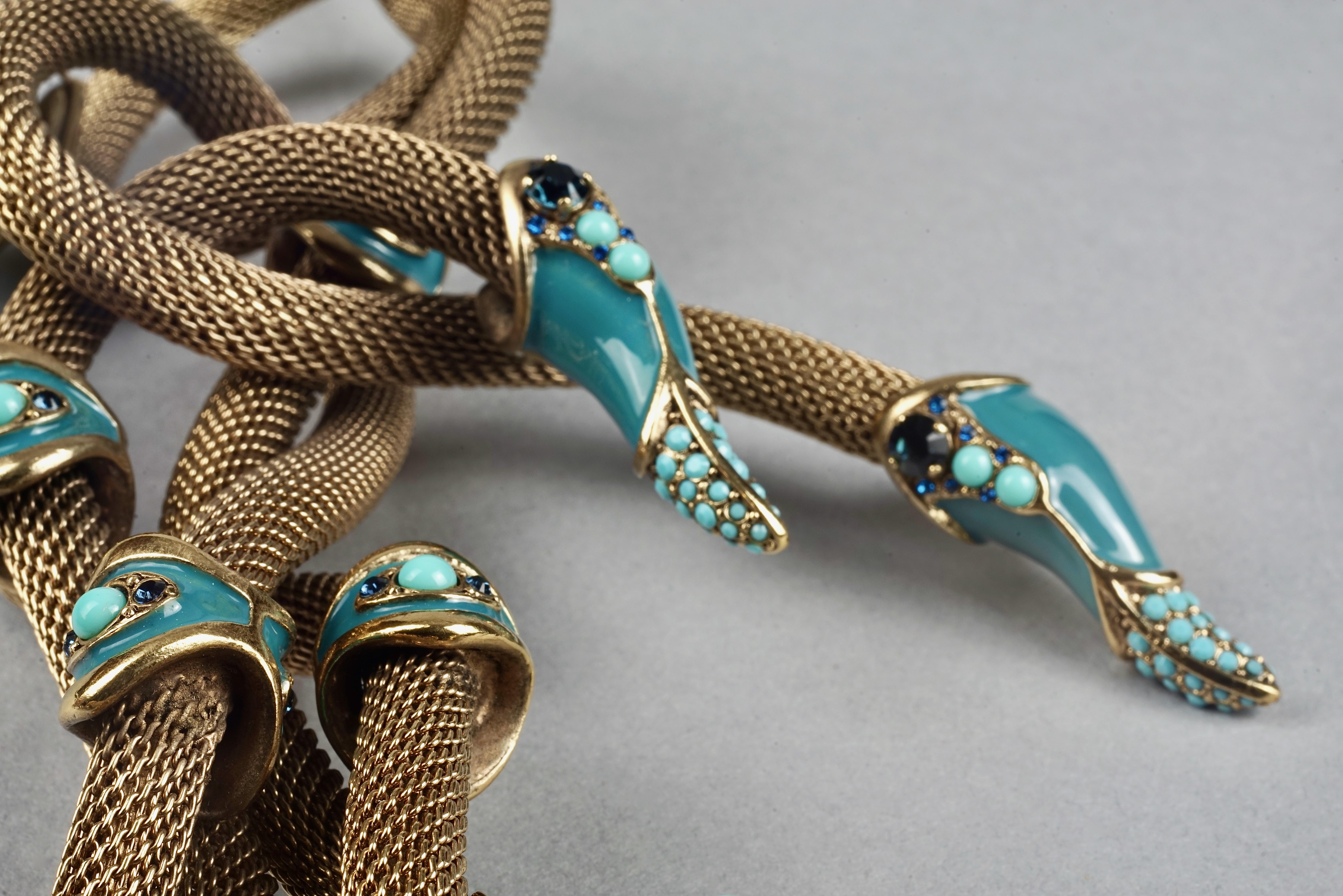 Massive LANVIN Spring 2010 Enamel Snake Coiled Medusa Necklace For Sale 9