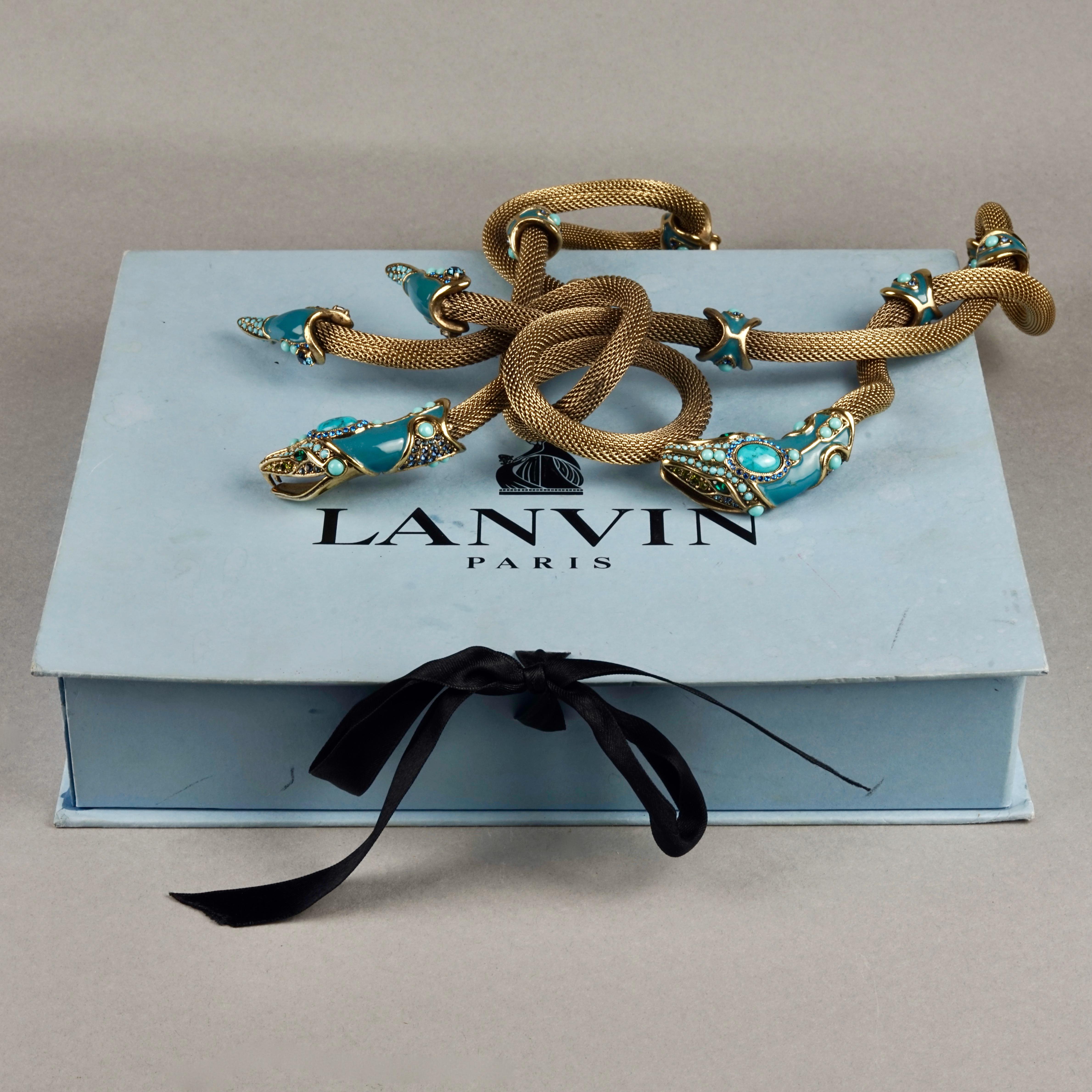 Women's Massive LANVIN Spring 2010 Enamel Snake Coiled Medusa Necklace For Sale
