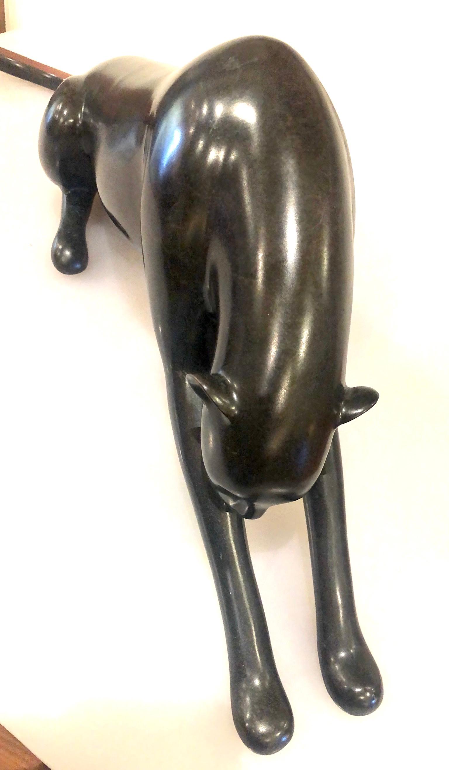 Massive Large Bronze Black Panther Sculpture by Loet Vanderveen Signed & Number In Good Condition In San Diego, CA
