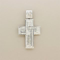 Massive Large Diamond Gold Cross Pendant