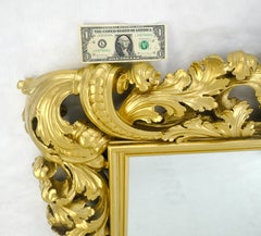 Massive Large Heavy carved Gold Gilt Frame Wall Mirror Regency Style