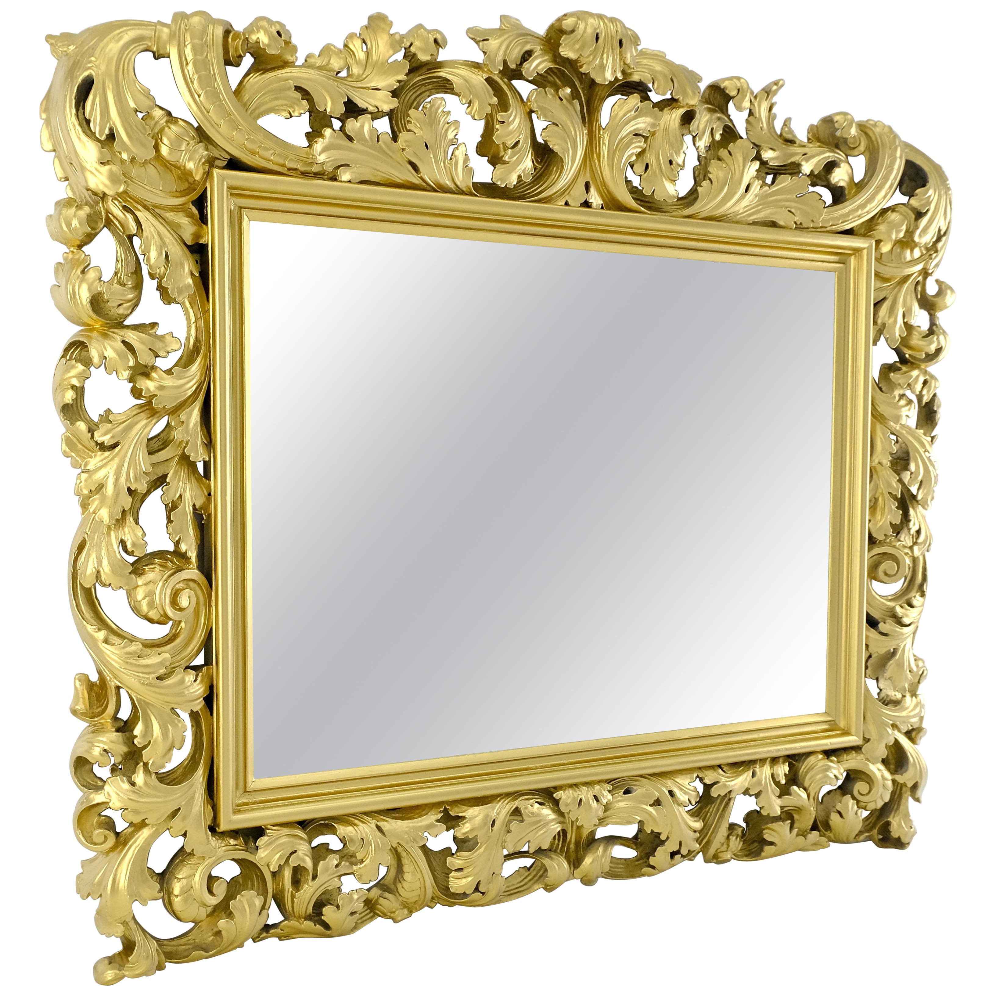 Massive Large Heavy carved Gold Gilt Frame Wall Mirror Regency Style For Sale