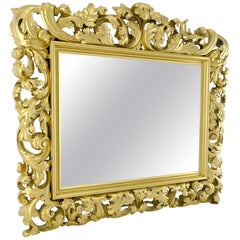 Massive Large Heavy carved Gold Gilt Frame Wall Mirror Regency Style