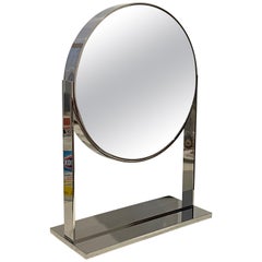 Massive Large One of a Kind Polished Steel Double Sided Table Mirror