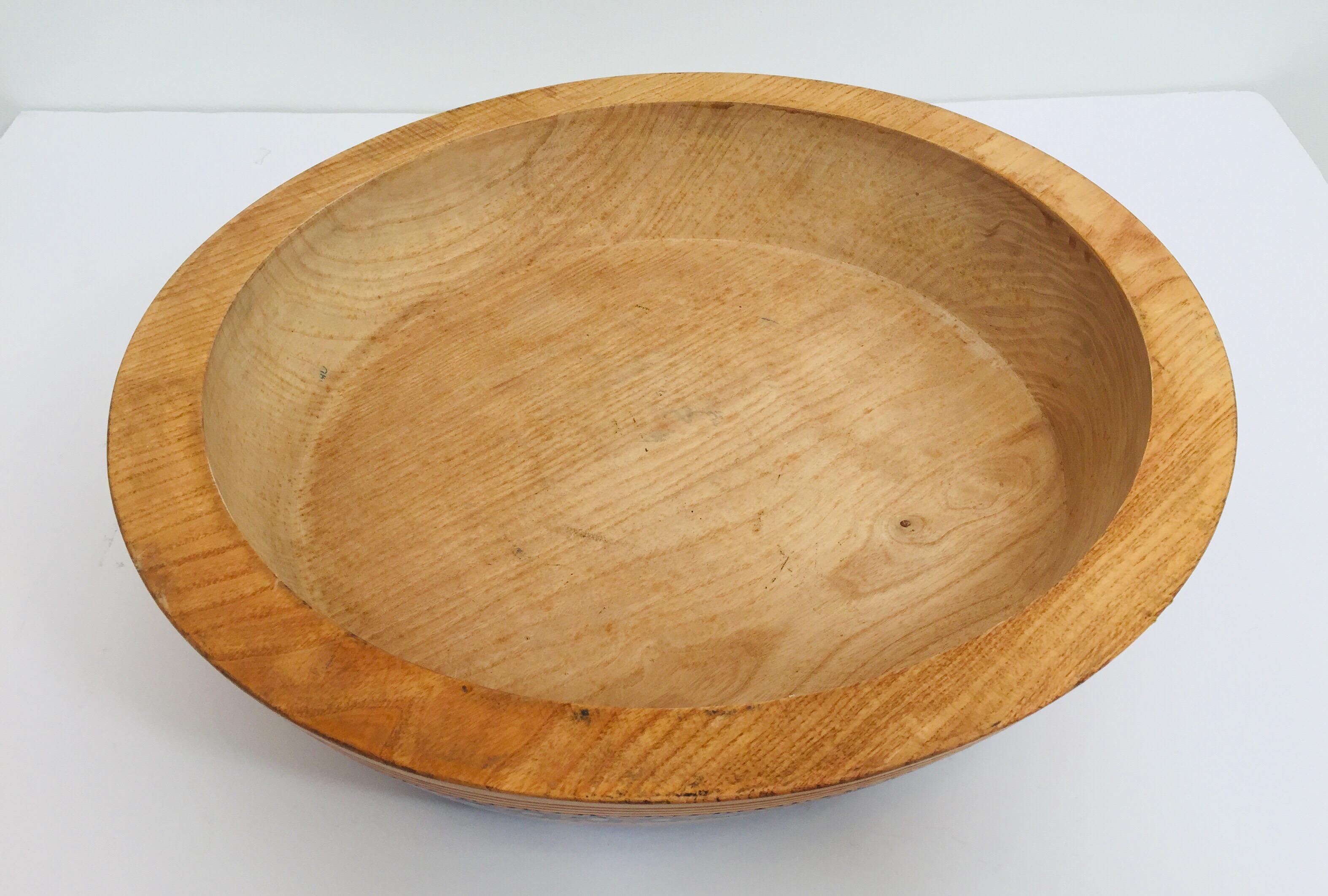 round wooden dough bowl