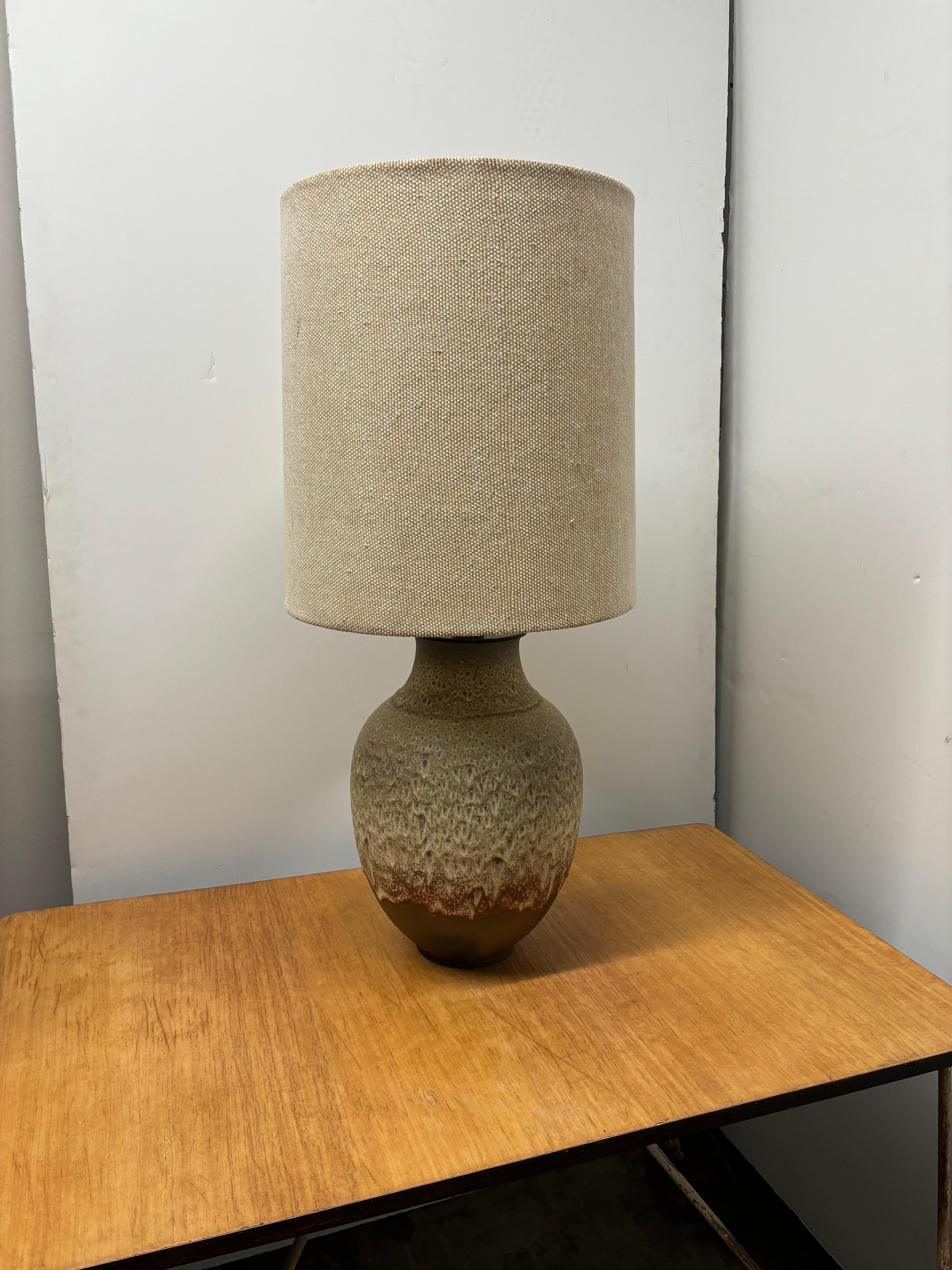 Mid-Century Modern Massive Lava Flow Ceramic Table Lamp For Sale
