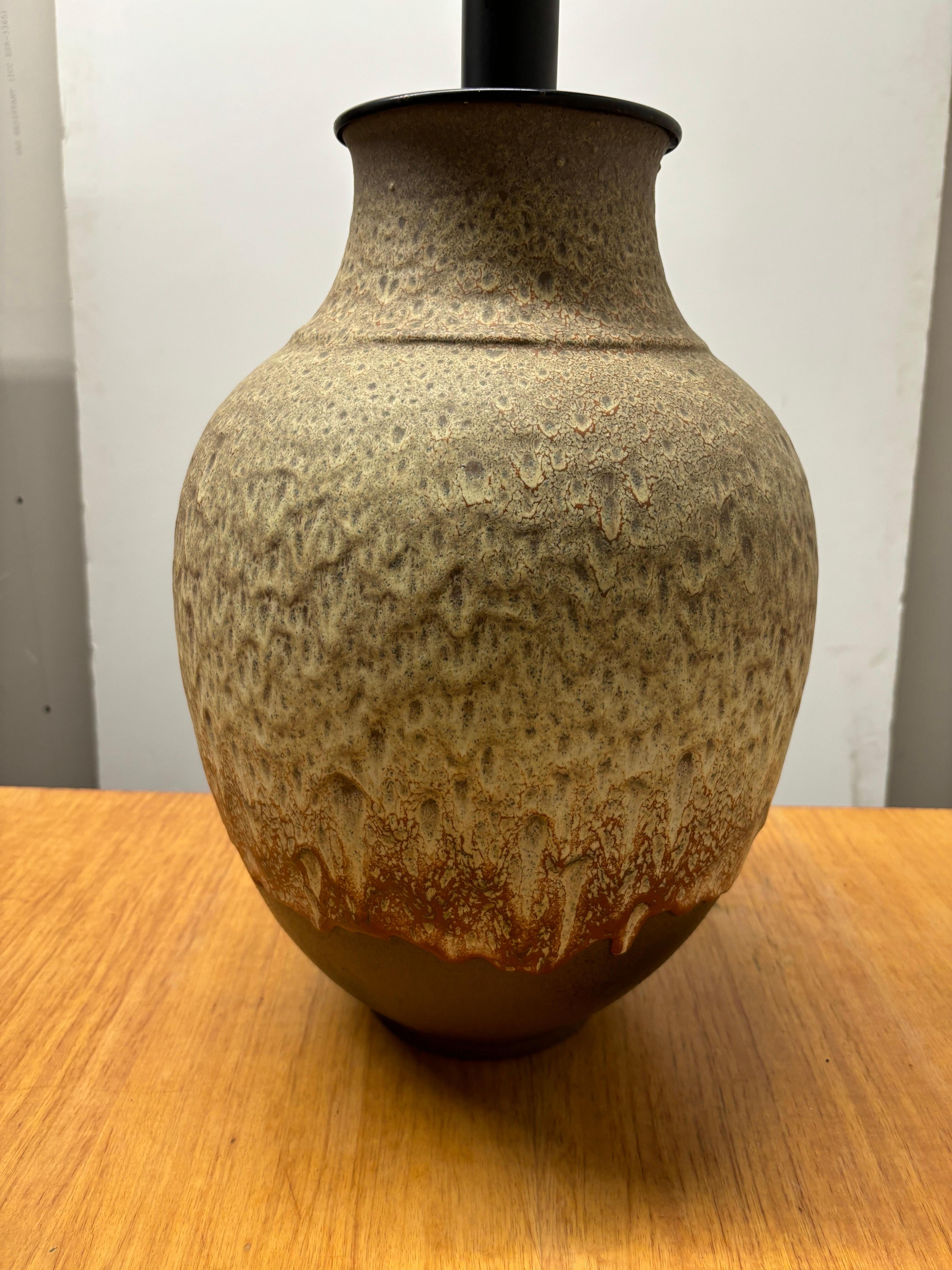 American Massive Lava Flow Ceramic Table Lamp For Sale