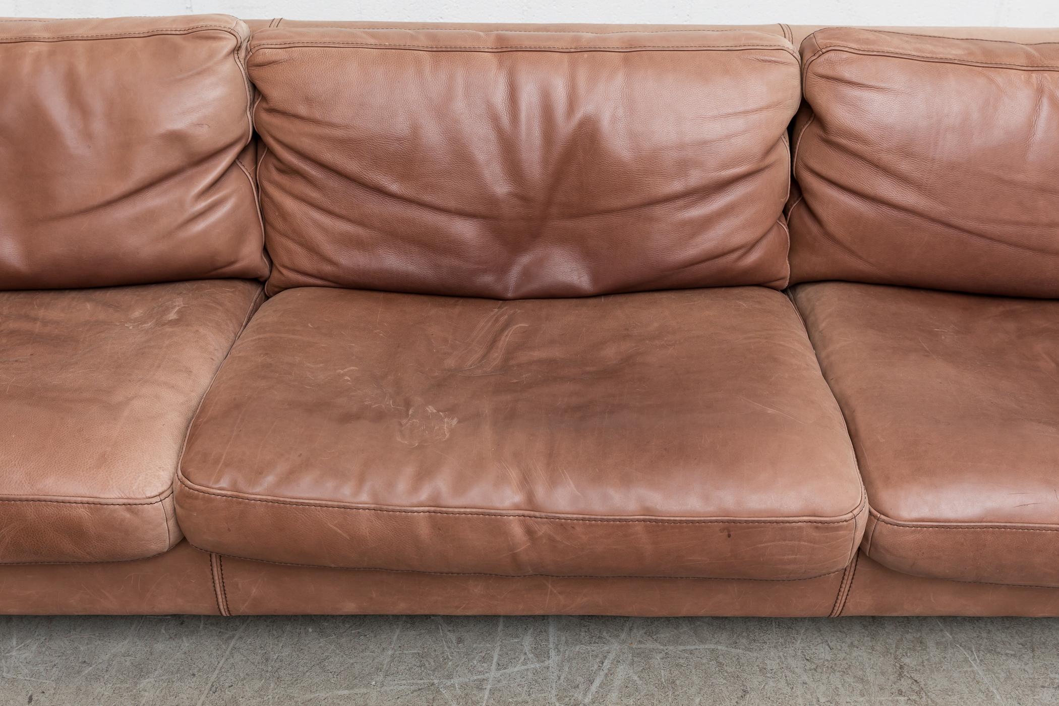 Massive Leather Sofa by Molinari 1