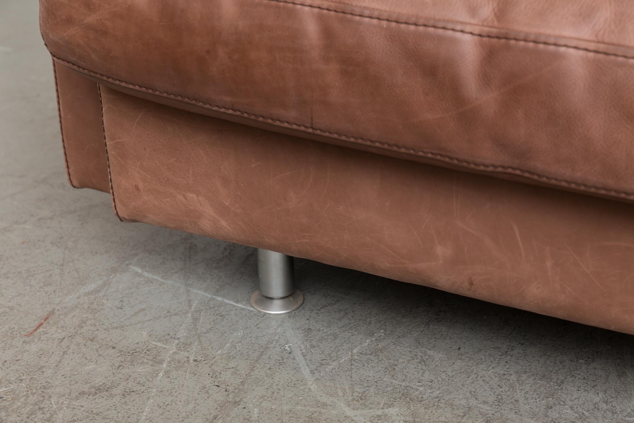Massive Leather Sofa by Molinari 5