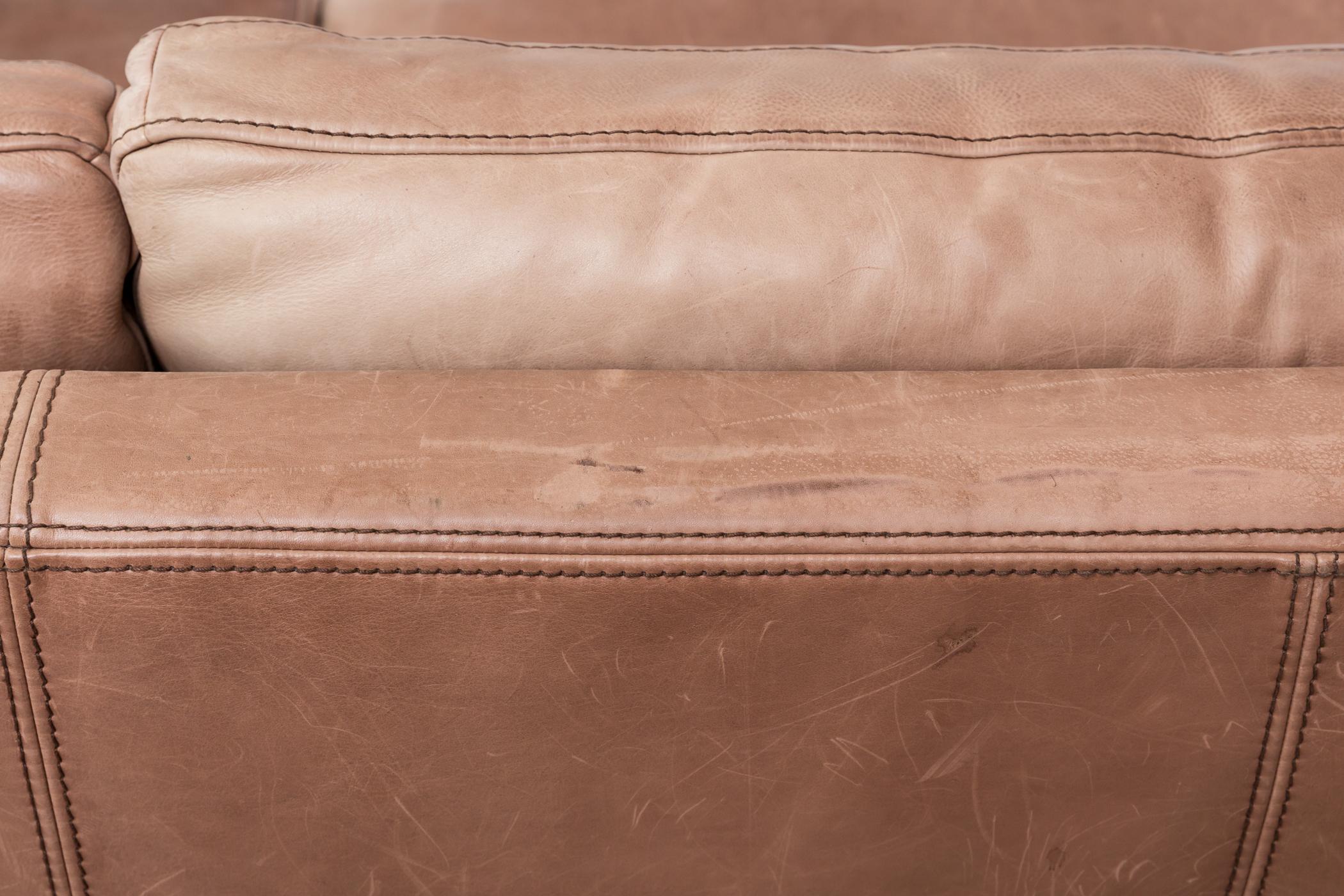 Dutch Massive Leather Sofa by Molinari