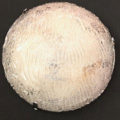 Massive Leuchten Wave Pattern Textured Flush Mount, Midcentury, 1970s