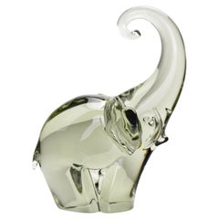 Massive Livio Seguso Smoke Grey Elephant Art Glass Sculpture Murano Gral