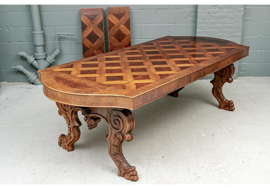 Massive Louis XIV Style Parquet Dining Table  For Sale 4