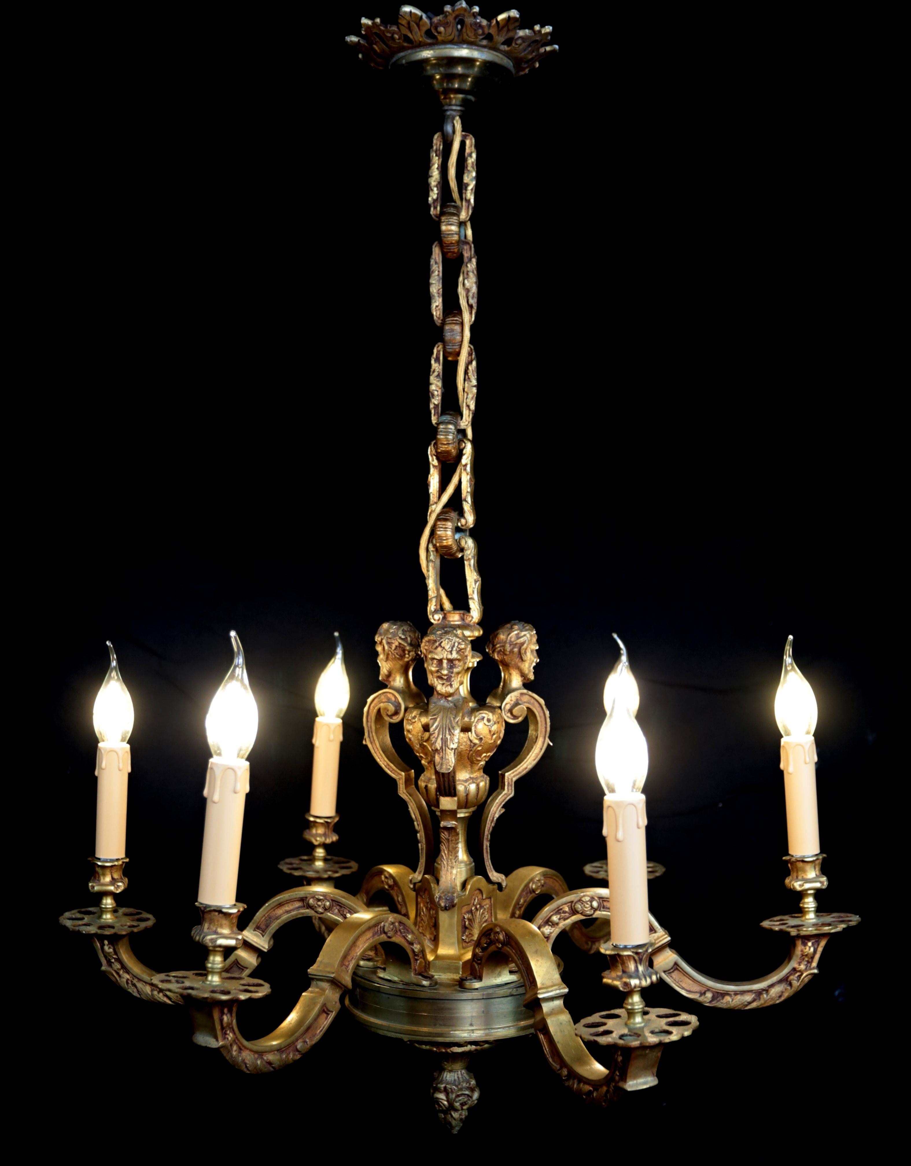 Massive Mazarin bronze chandelier For Sale 2