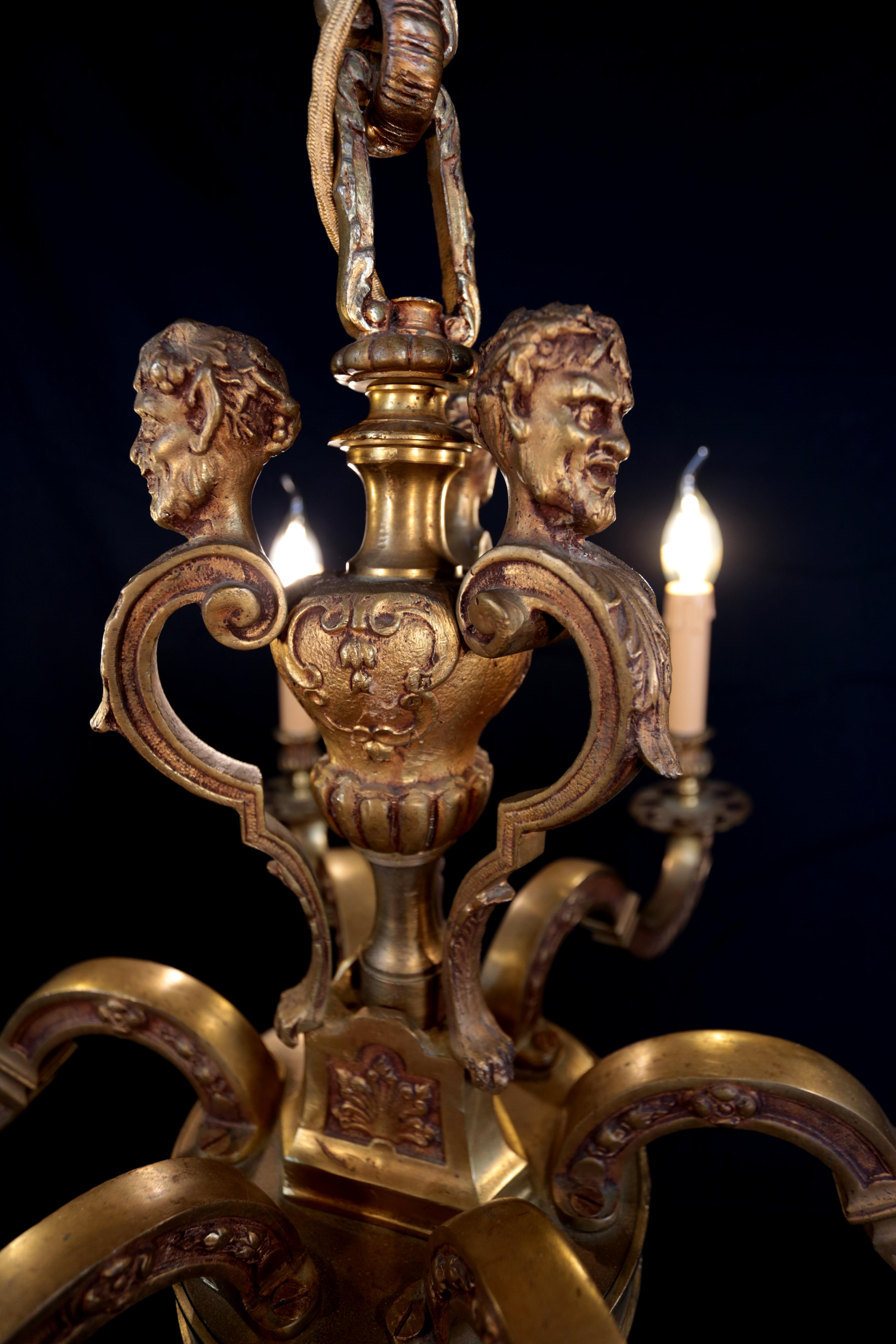 Gilt Massive Mazarin bronze chandelier For Sale