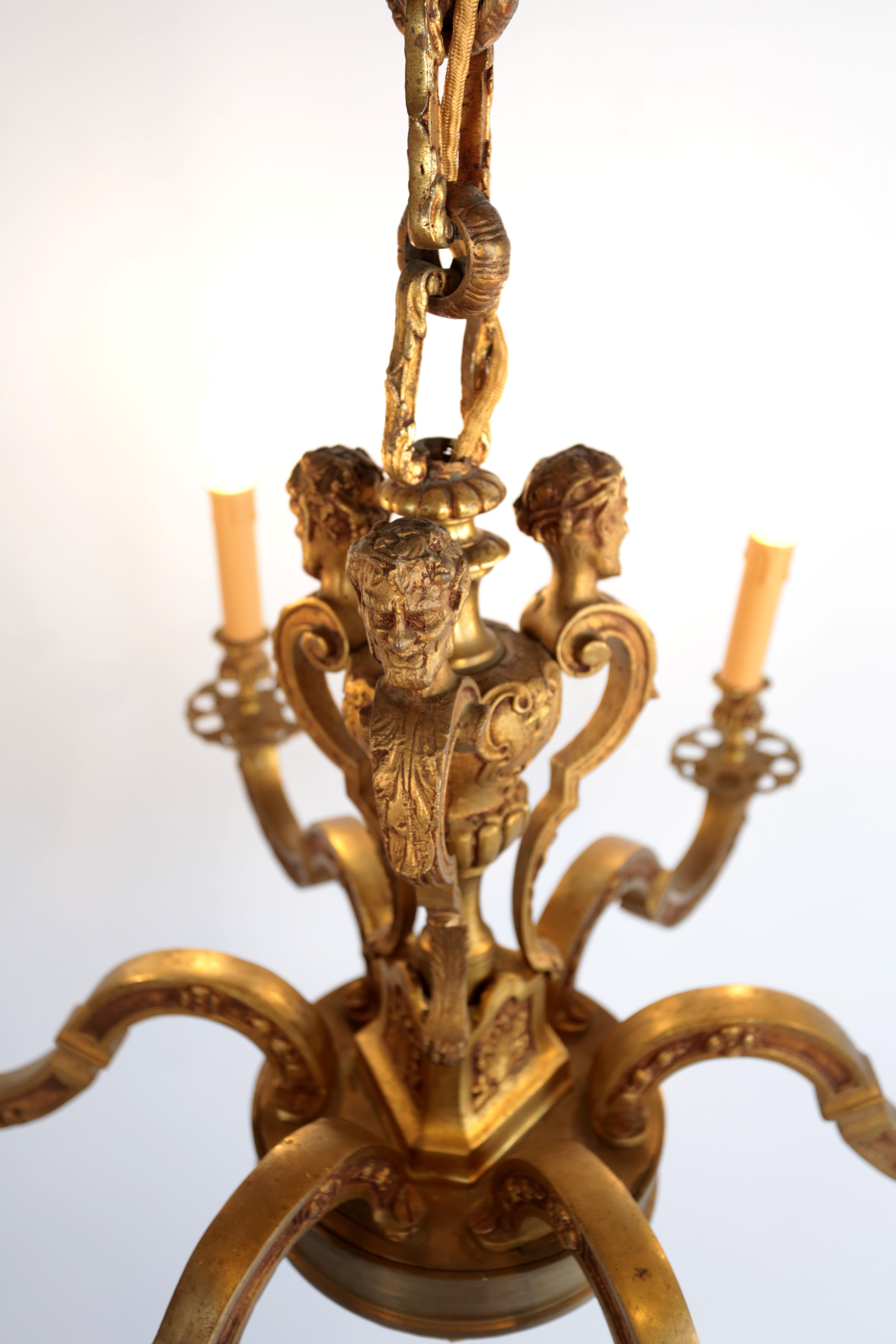 Massive Mazarin bronze chandelier In Good Condition For Sale In STRAČOV, CZ