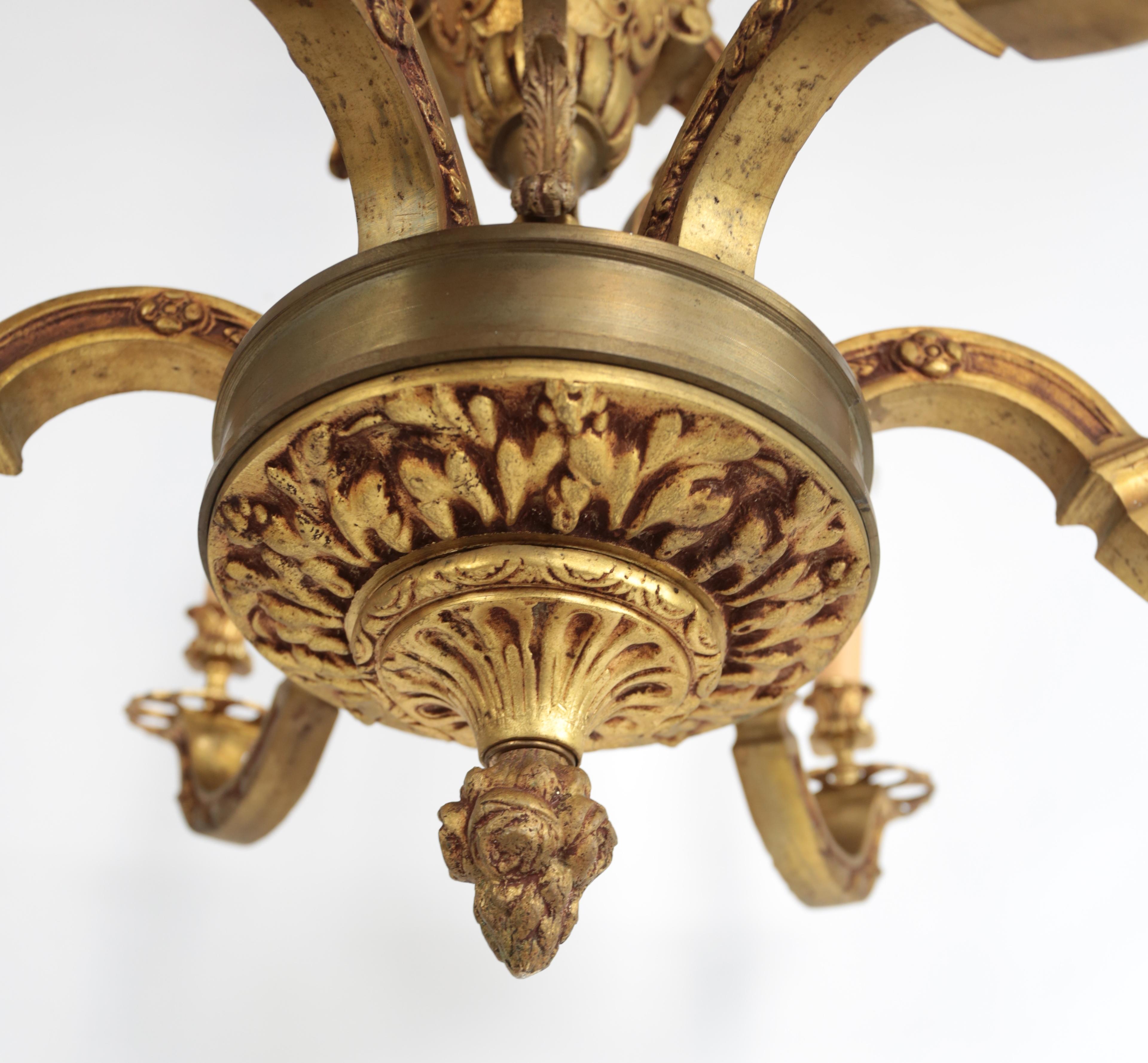 Late 19th Century Massive Mazarin bronze chandelier For Sale