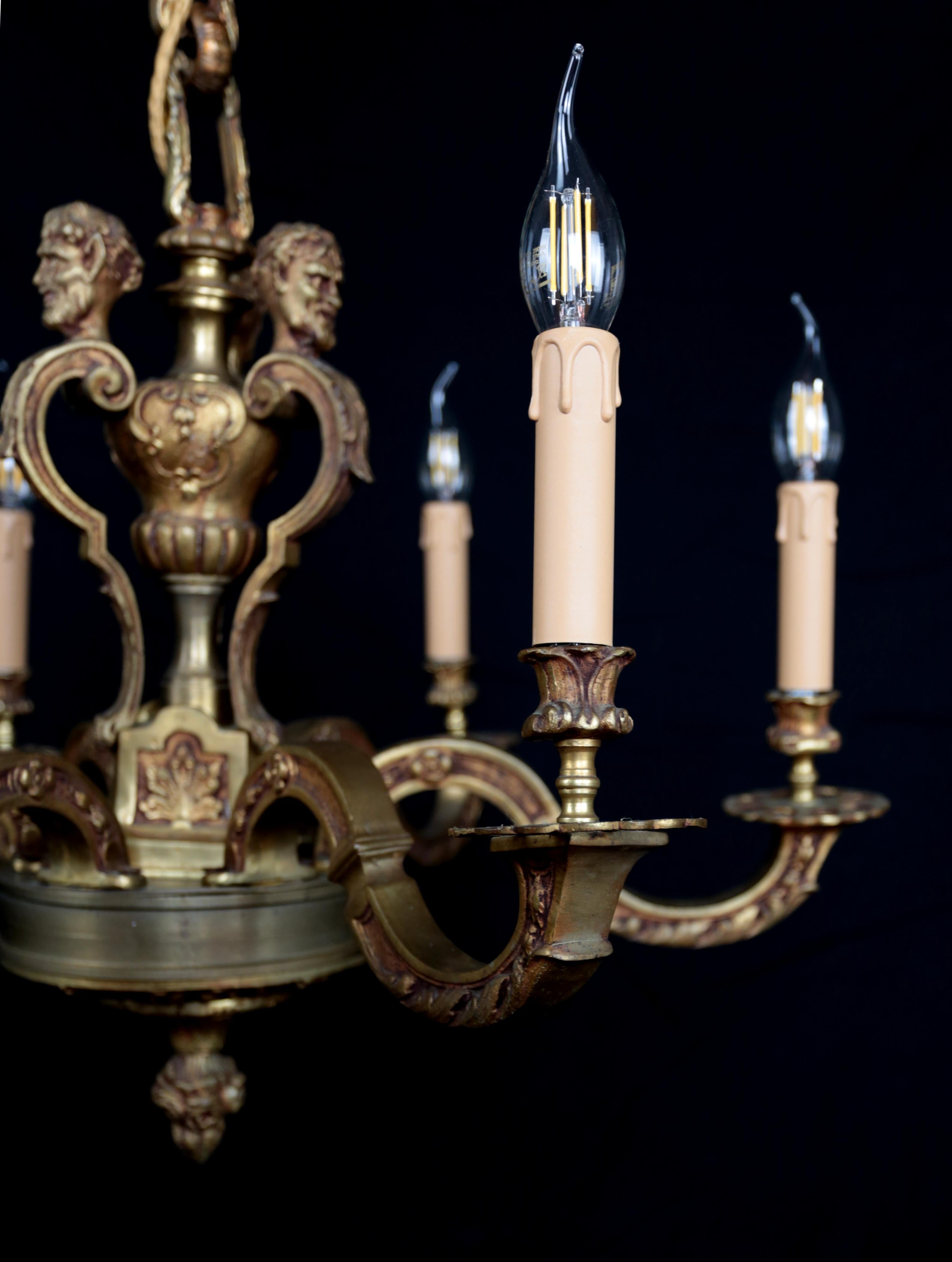 Massive Mazarin bronze chandelier For Sale 1
