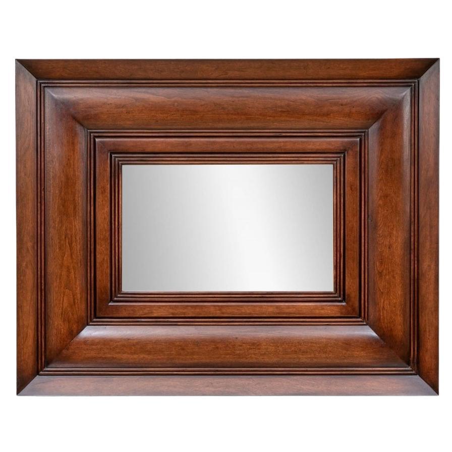 Massive Mclain Wiesand Wood Wall Mirror with Mercury Glass For Sale