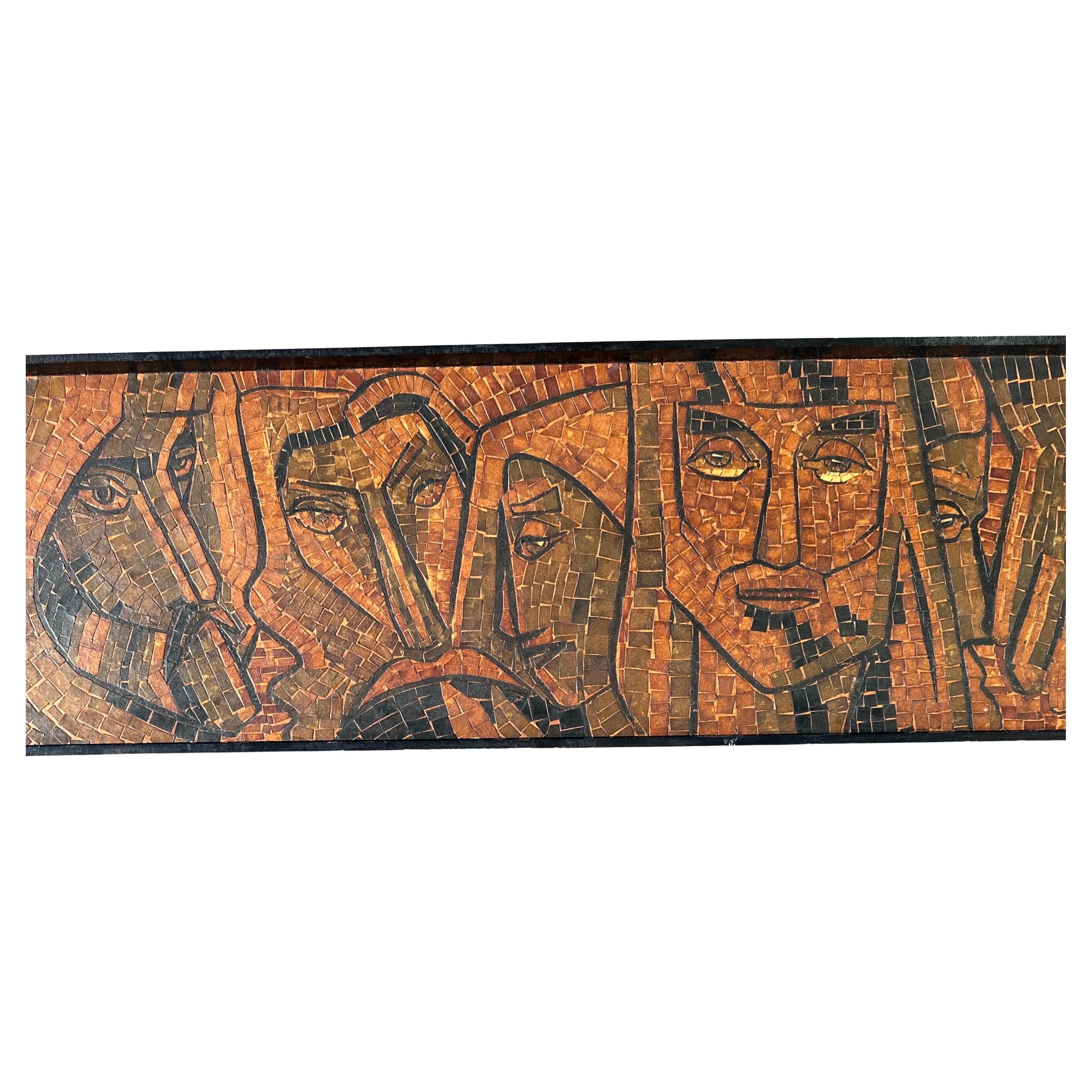 Massive MCM Mosaik Wandbehang von Jesus und Jünger im Angebot 2