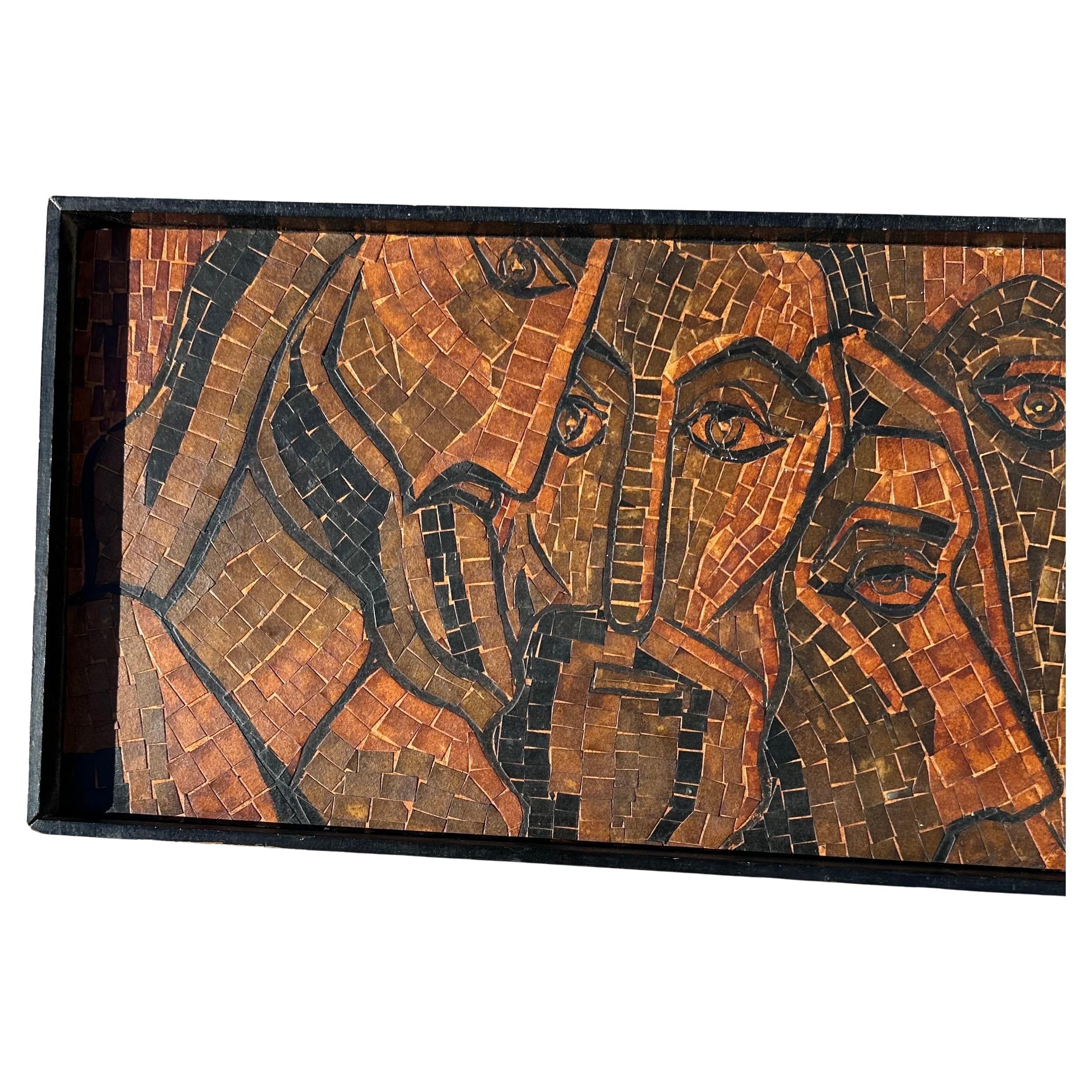 Massive MCM Mosaik Wandbehang von Jesus und Jünger im Angebot 3