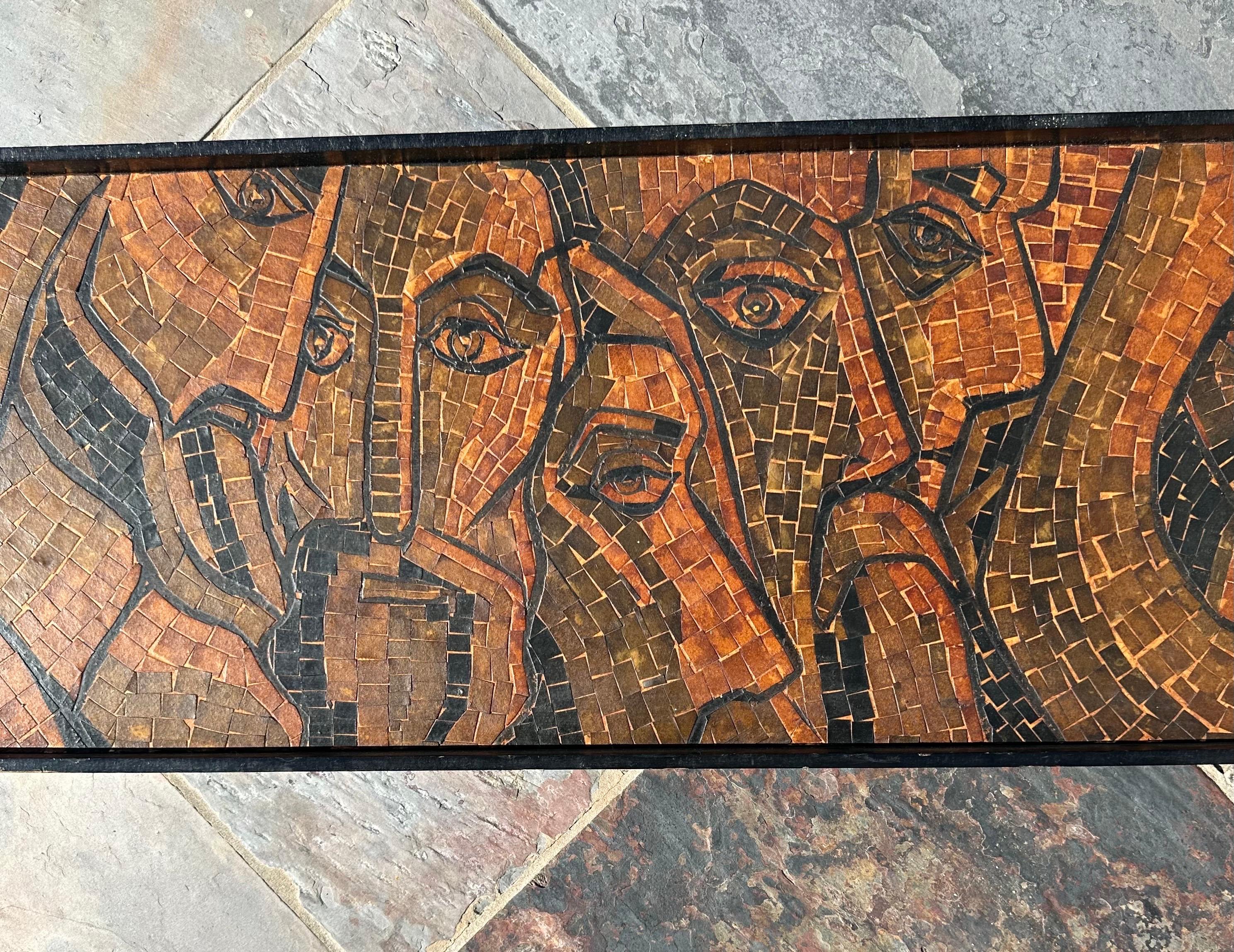 Massive MCM Mosaik Wandbehang von Jesus und Jünger im Angebot 4