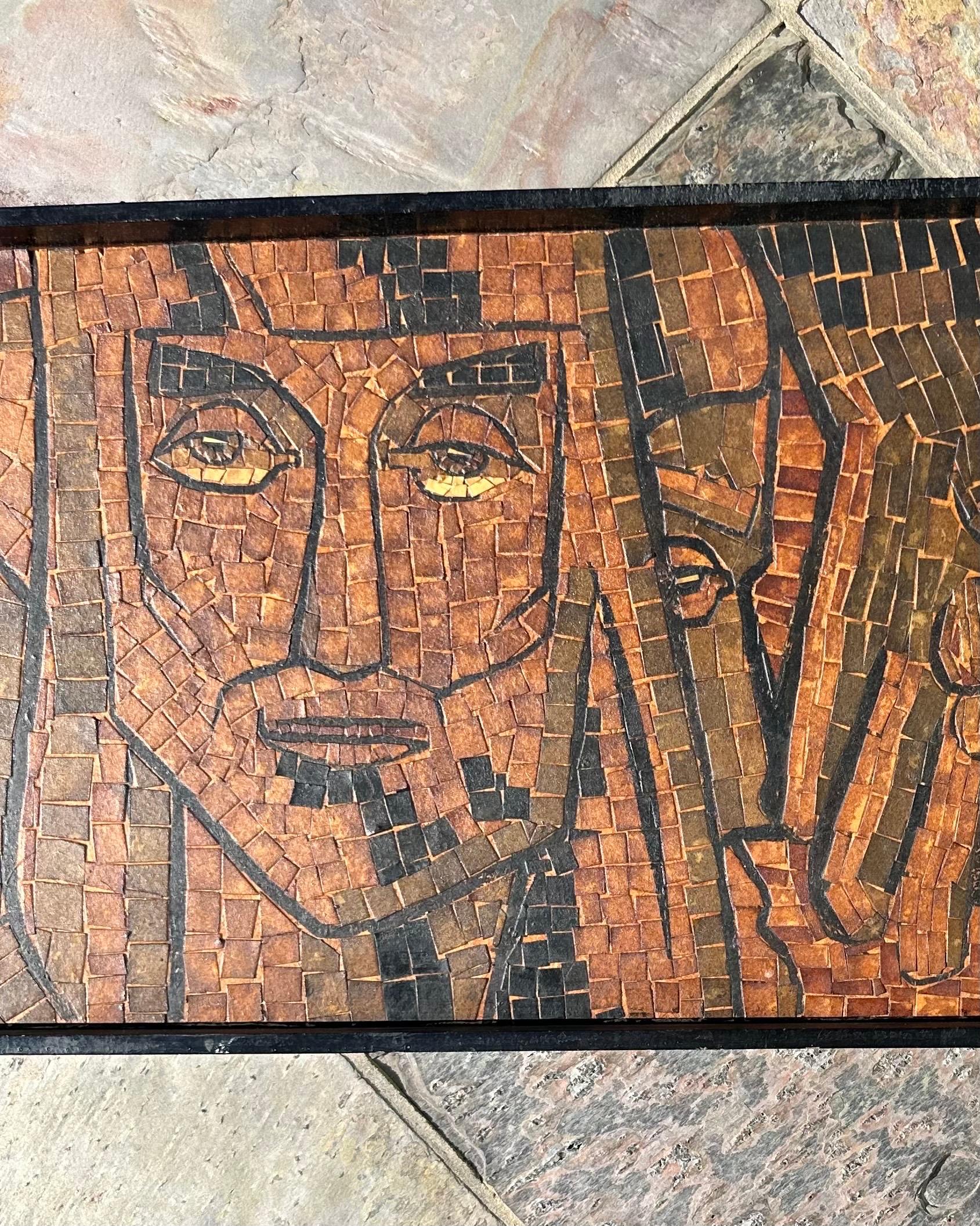 Massive MCM Mosaik Wandbehang von Jesus und Jünger im Angebot 6