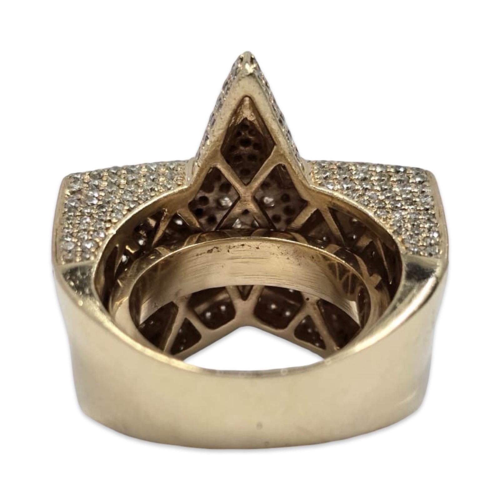 Bague massive pour homme avec 6.00tcw de diamant en forme d'étoile 3D Pour hommes en vente