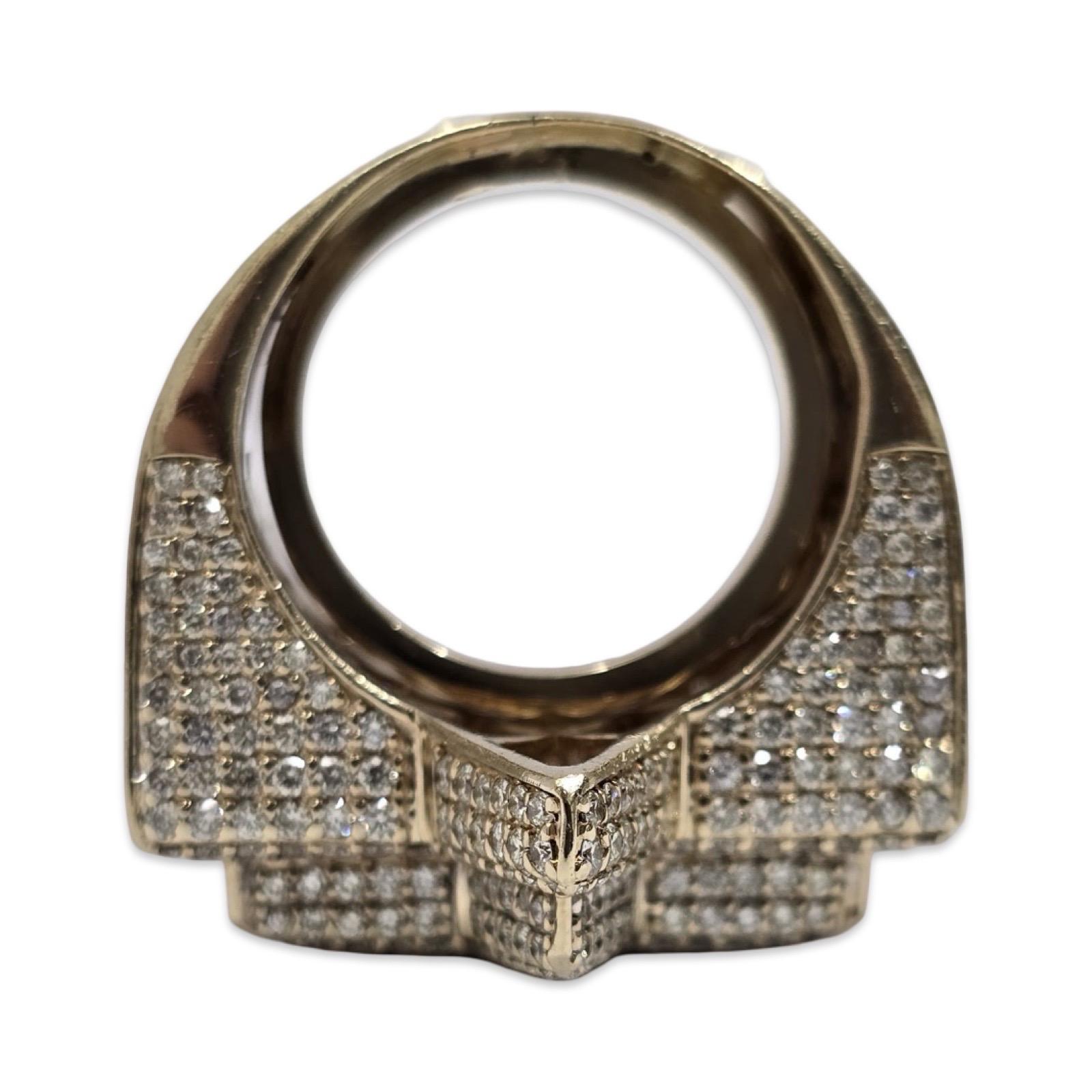 Bague massive pour homme avec 6.00tcw de diamant en forme d'étoile 3D en vente 2