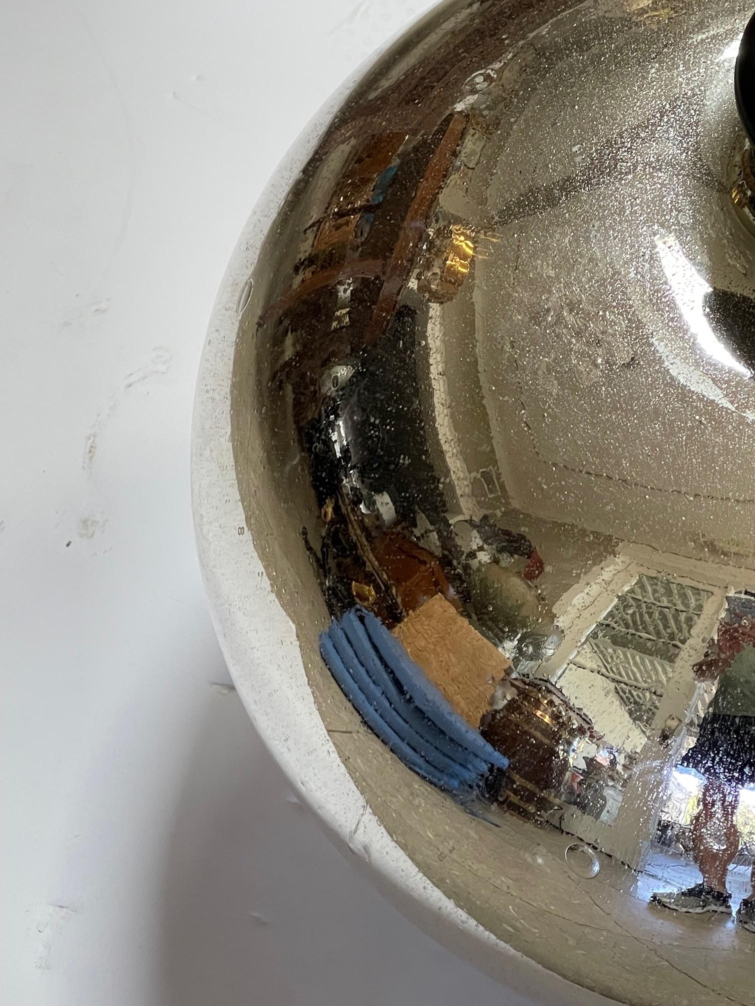 American Massive Mercury Glass spheroid Lamp For Sale