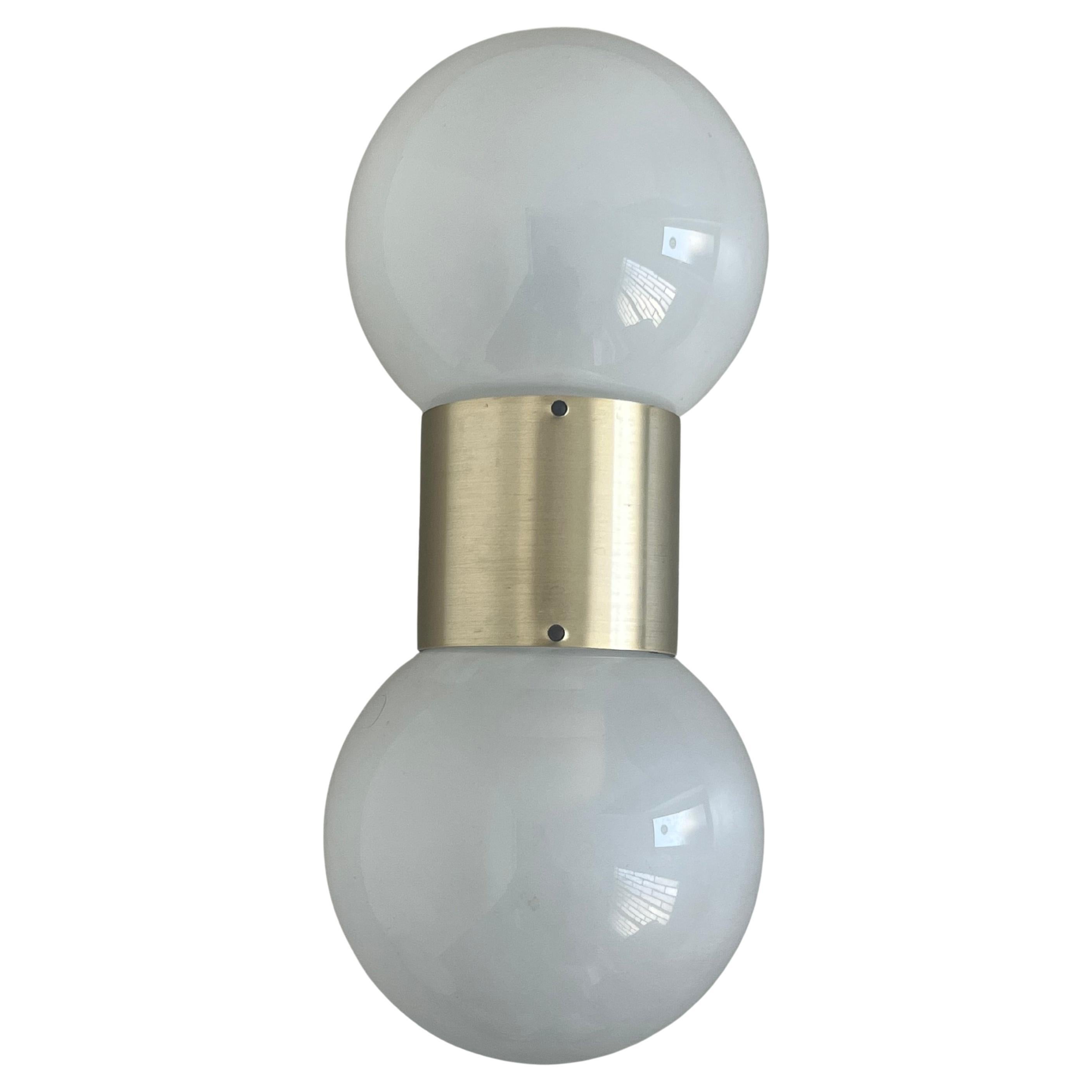 Métal et verre massifs Appliques murales 1970 Stilux Milano