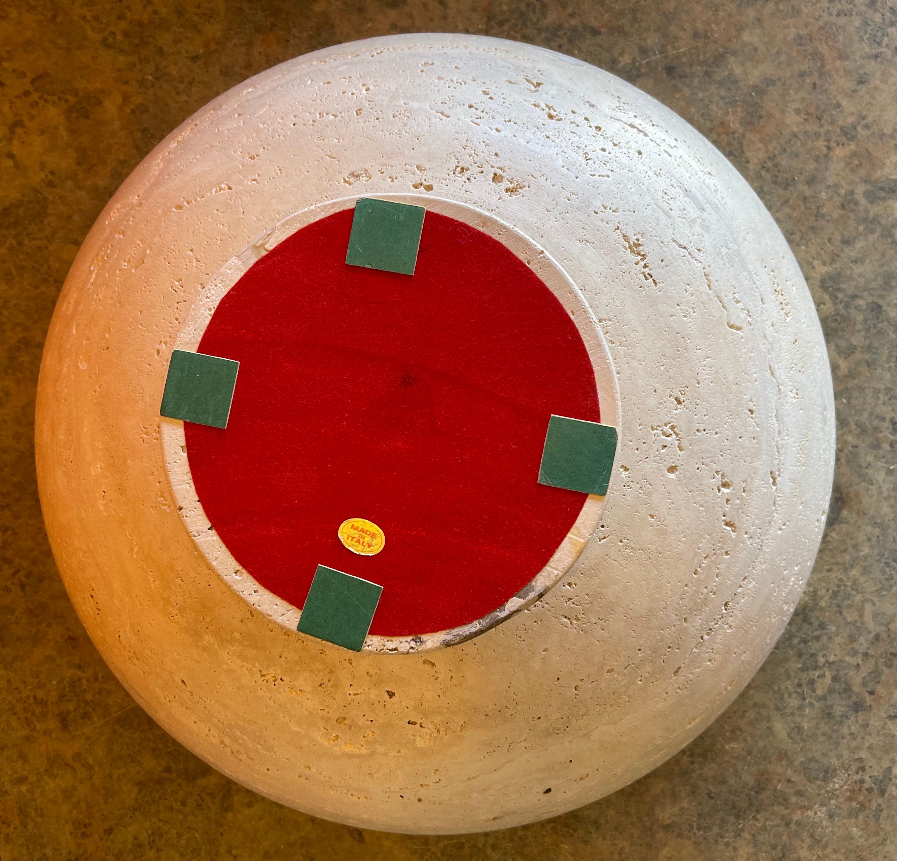 Massive Midcentury Italian Travertine Pedestal Fruit Bowl / Centerpiece 3