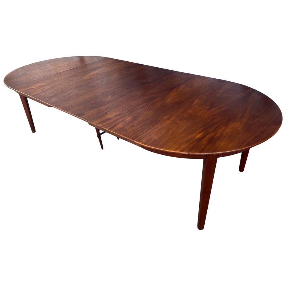 Danish Teak Rounded Corners Rectangle Dining Table One Hide Away Board ...